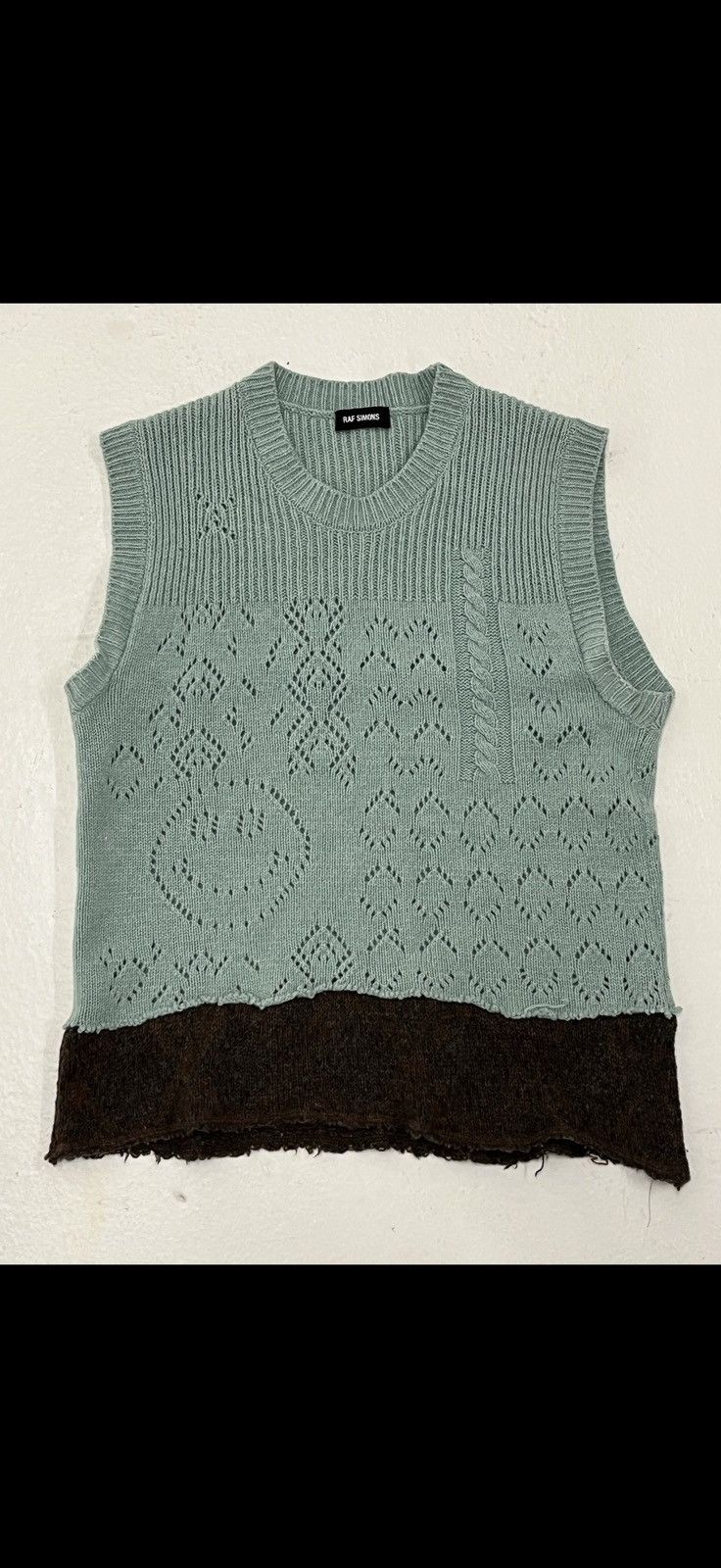 トップス RAF SIMONS KNIT VEST Raf Simons Cropped Sweater Vest via Grailed seller 'Vohmit