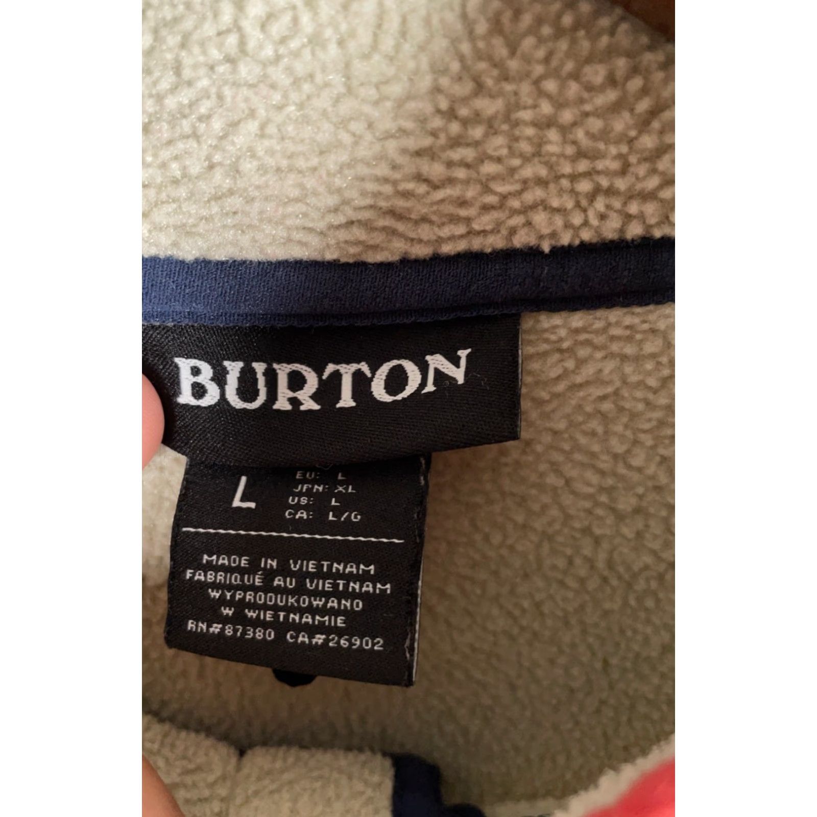 Burton Burton Polartec Snap T Fleece Pullover Adult Large Beige Dark Blue (with flaw) Size US L / EU 52-54 / 3 - 3 Thumbnail