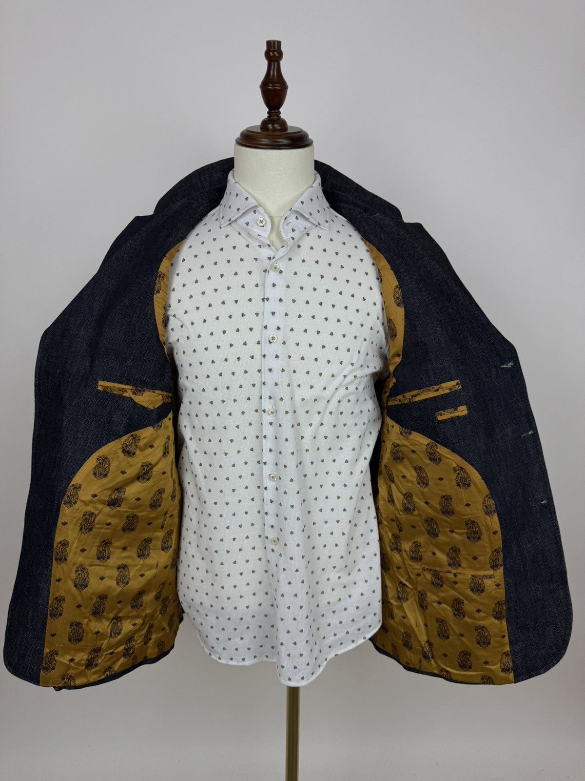 Other Denim Bespoke blue blazer indigo denim sports jacket Size 46R - 14 Thumbnail