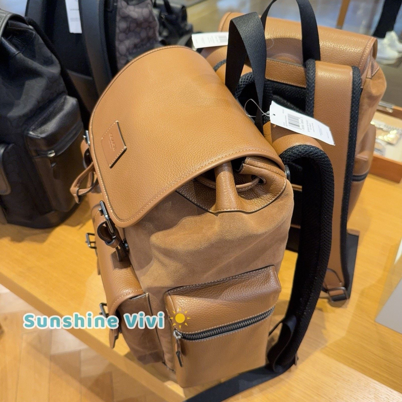 Coach NWT Coach MEN's Sprint Backpack CCG12 suede Cognac/Sienna Size ONE SIZE - 4 Thumbnail