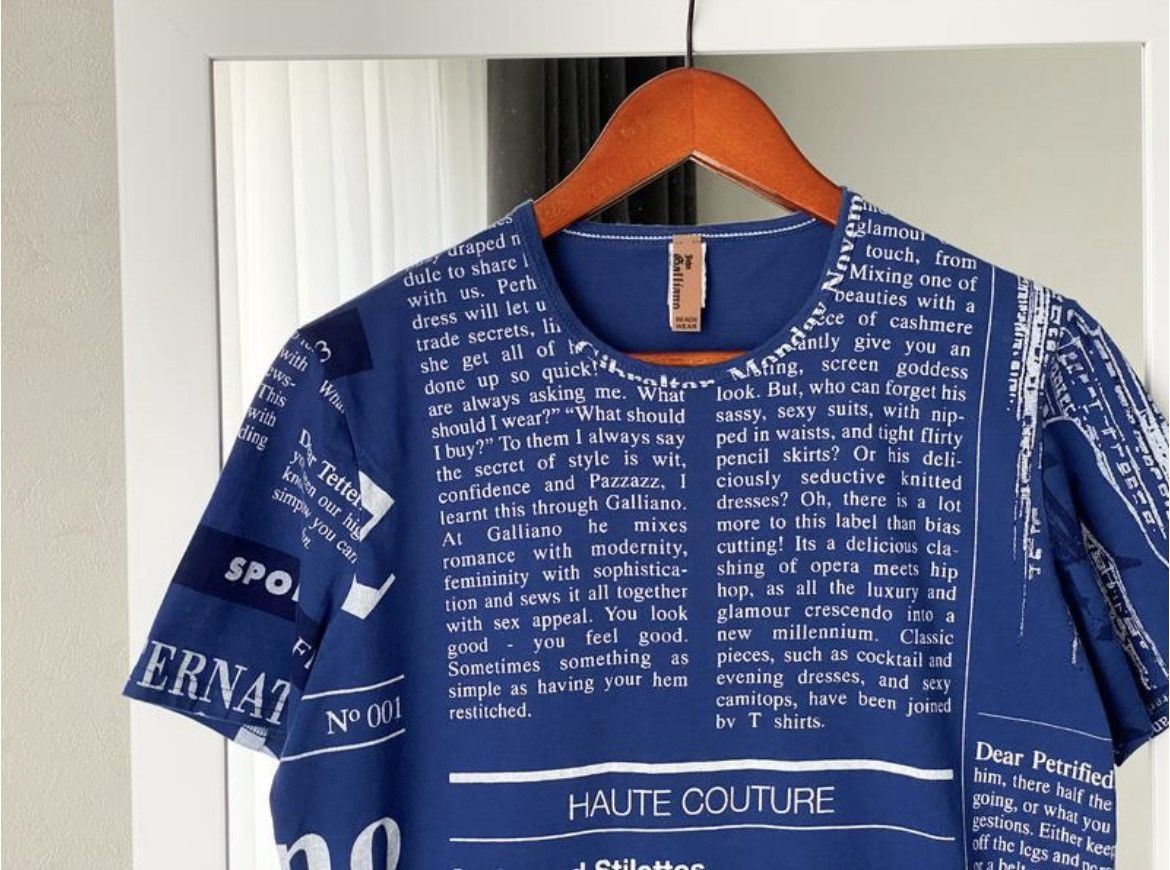 Dior × John Galliano × Vintage Vintage Galliano 2000s newspaper gazette print logo t shirt Size US M / EU 48-50 / 2 - 2 Thumbnail