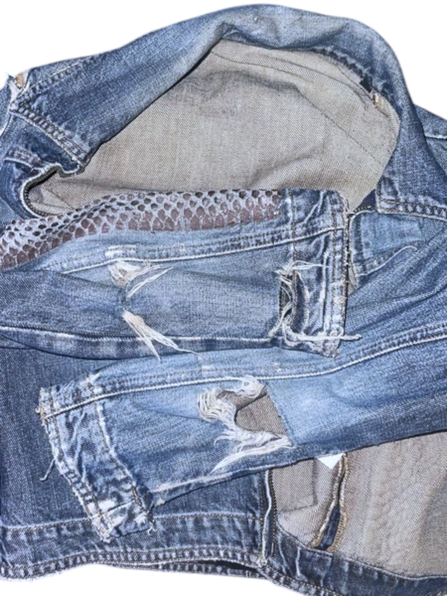Just Cavalli Roberto Cavalli Python Paneled Denim Jacket, Early 2000s Size S / US 4 / IT 40 - 4 Thumbnail
