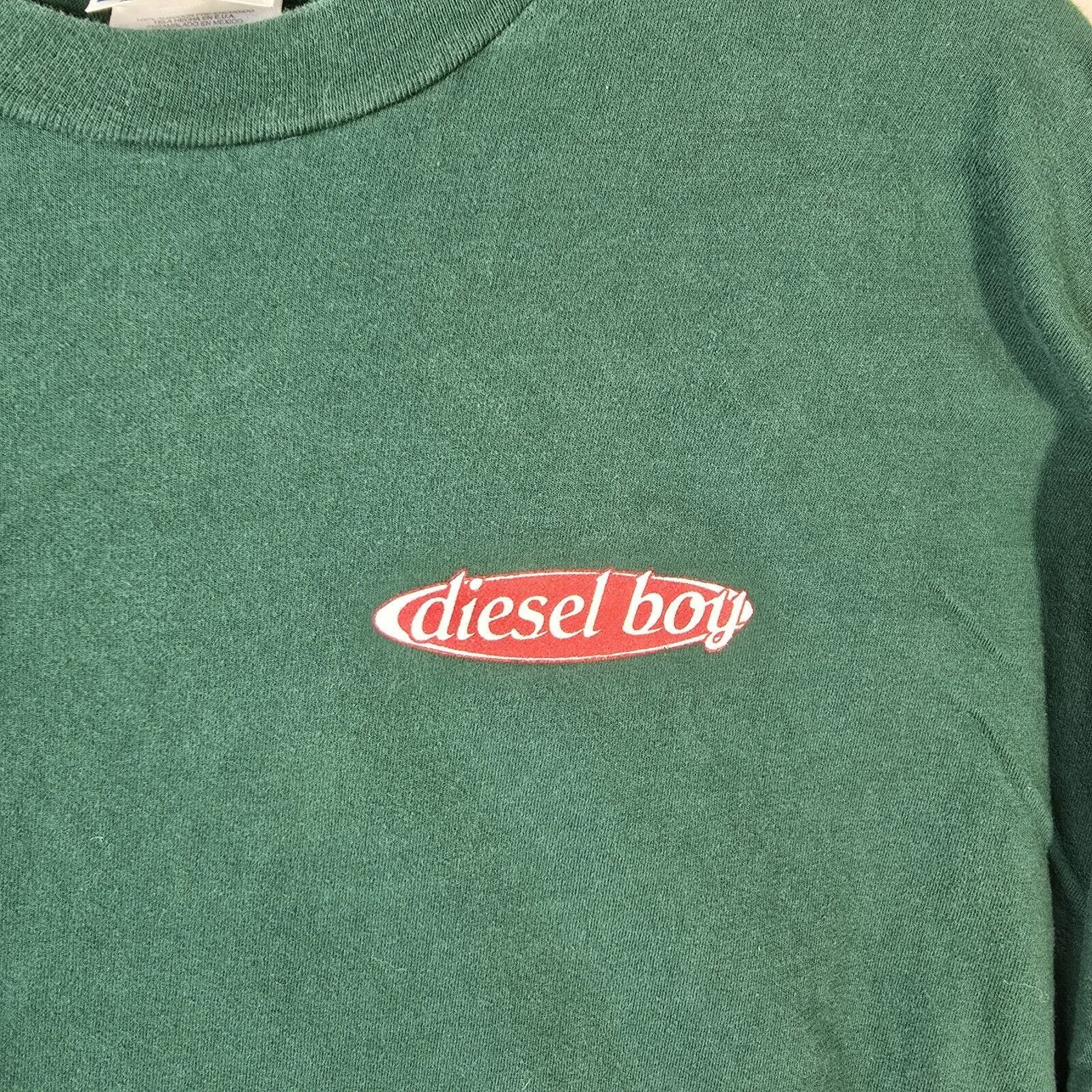 Hanes Vintage 90s Diesel Boy Punk Band Green Long Sleeve Tee XL Size US XL / EU 56 / 4 - 4 Thumbnail