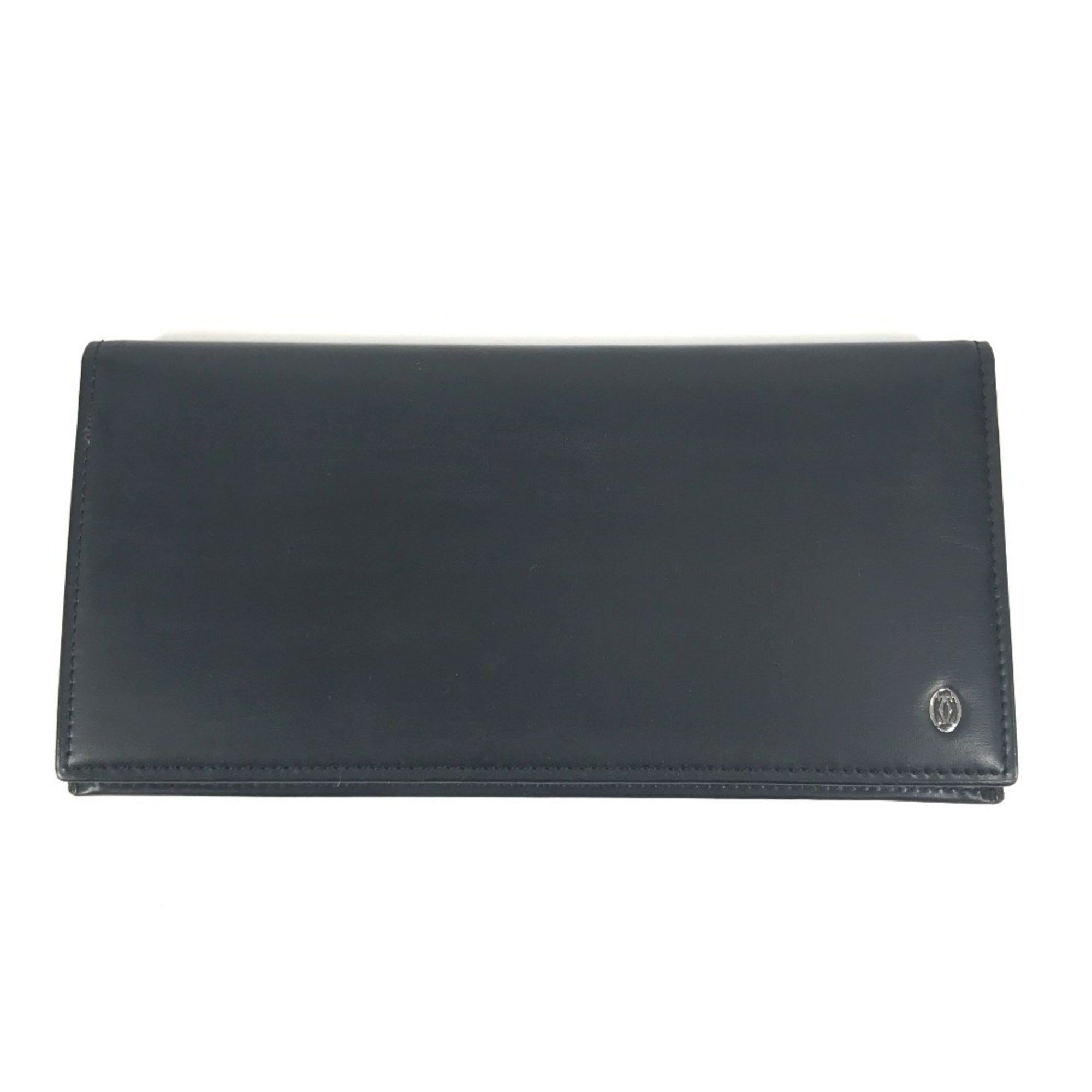 Cartier CARTIER Must Line Logo Billfold Accessory Wallet Bi-fold Long Leather Men's Women's Black Size ONE SIZE - 1 Thumbnail
