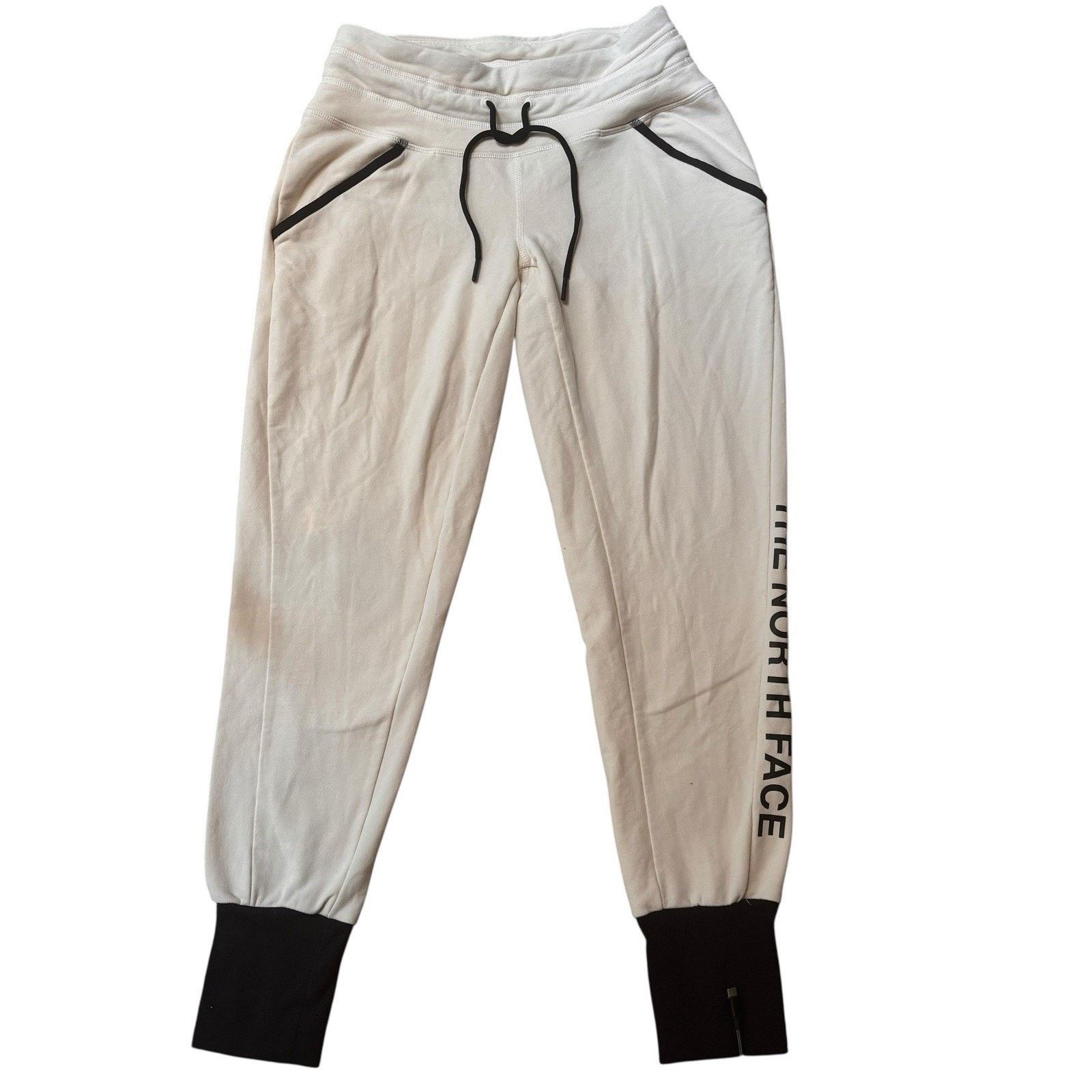 The North Face North Face Cream & Black Joggers Logo Spell Out Womens Small Size 26" / US 2 / IT 38 - 1 Thumbnail