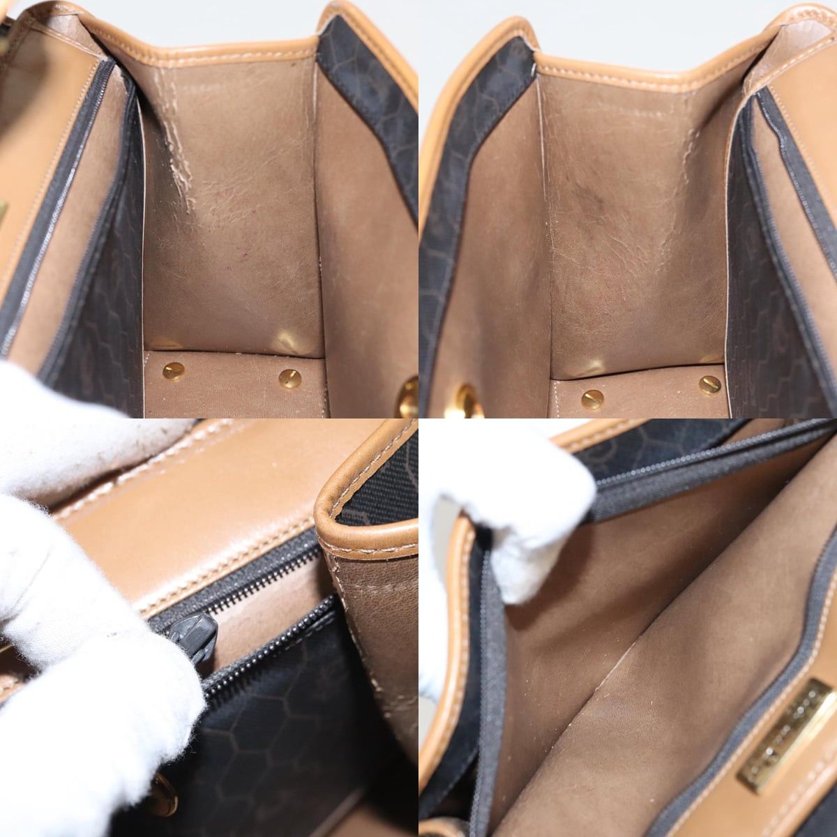 Dior DIOR Honeycomb Canvas Hand Bag Pvc Black Brown Size ONE SIZE - 12 Thumbnail