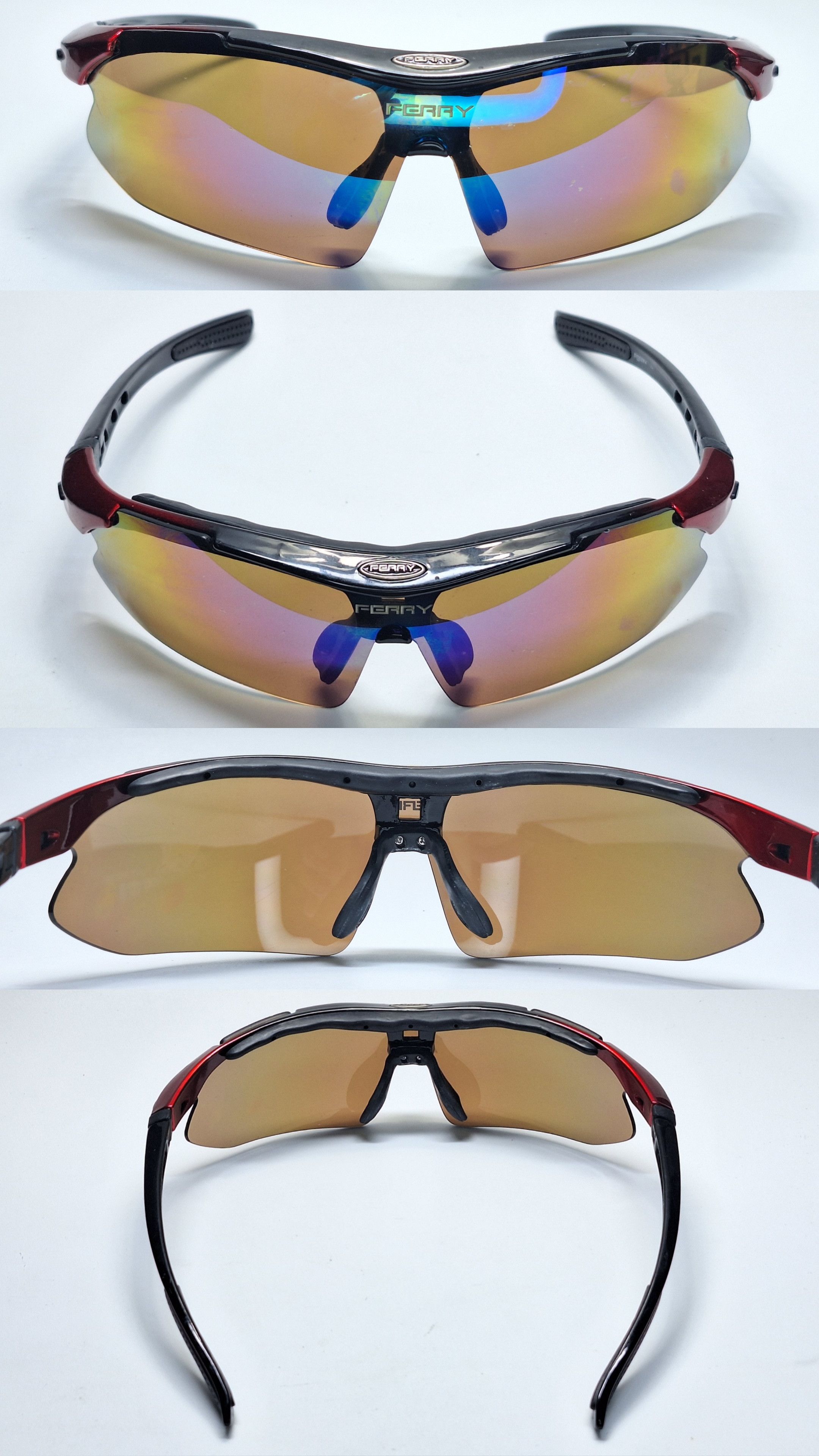 Vintage FERRY Japan Sport Wrap Sunglasses Flexible Moving Temple Y2K Size ONE SIZE - 3 Thumbnail