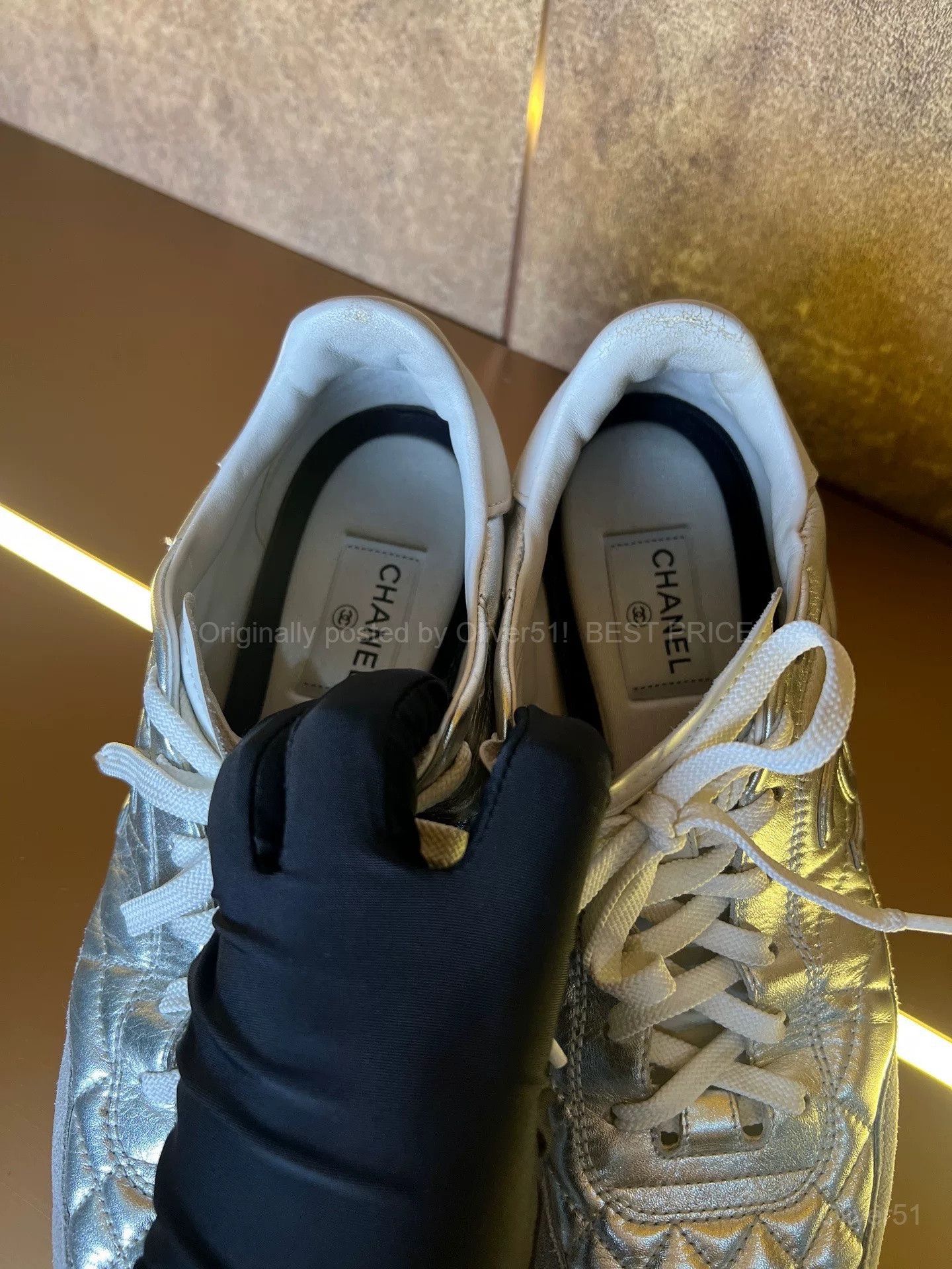 Chanel Chanel Silver Trainer Sneakers BFAJMNO511 Size US 9 / EU 42 - 2 Thumbnail