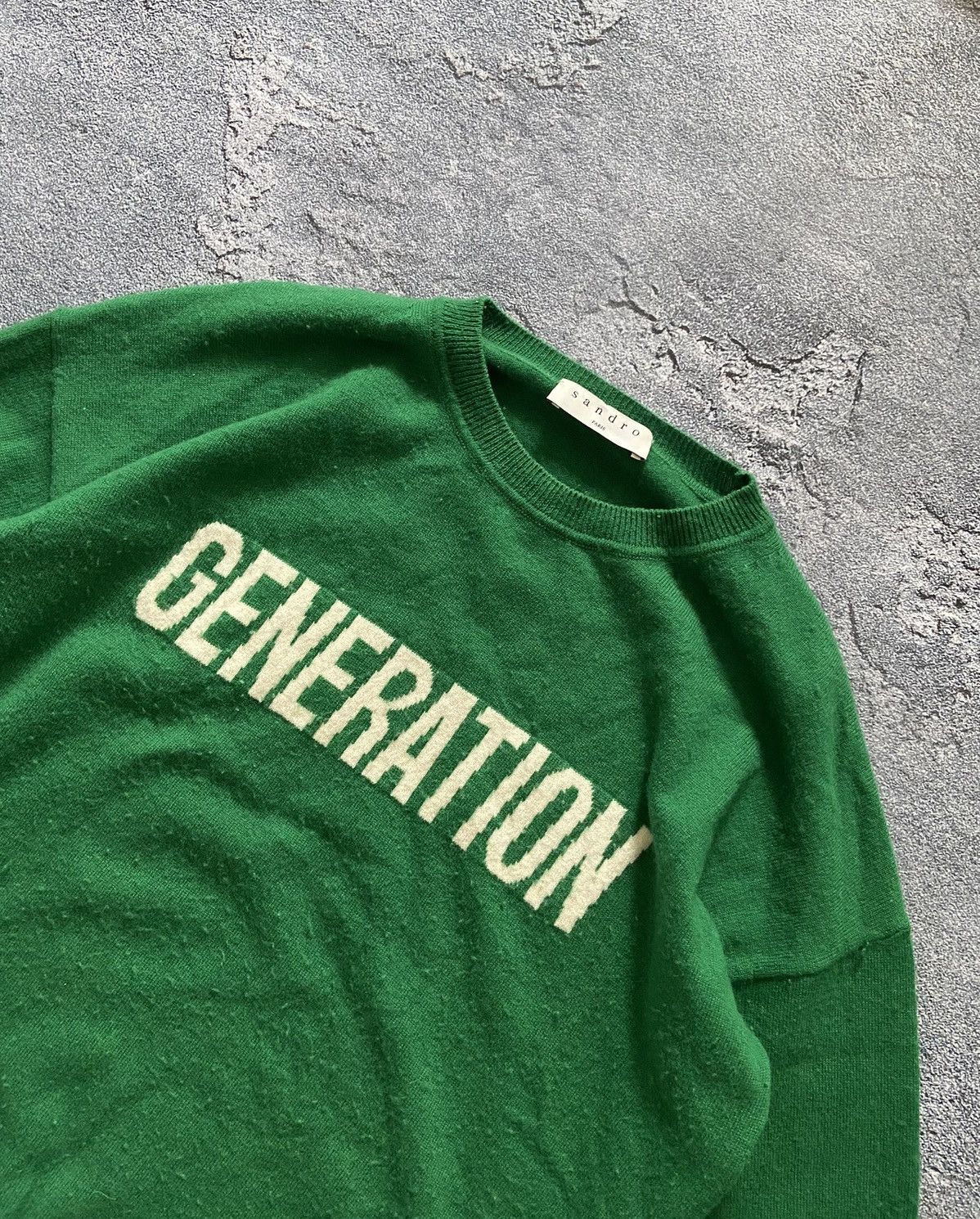 Sandro Sandro generation sweater crew neck green big logo Size XS / US 0-2 / IT 36-38 - 2 Thumbnail