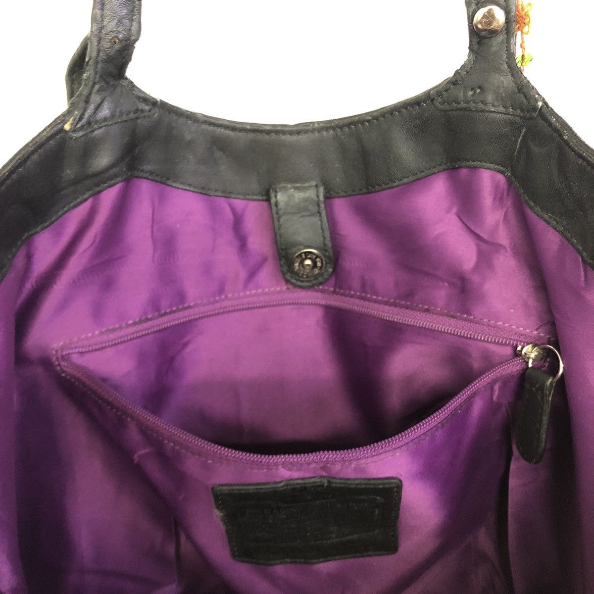 Coach Vintage Coach Pebbled Leather Black Tote Travel Bag Size ONE SIZE - 18 Thumbnail