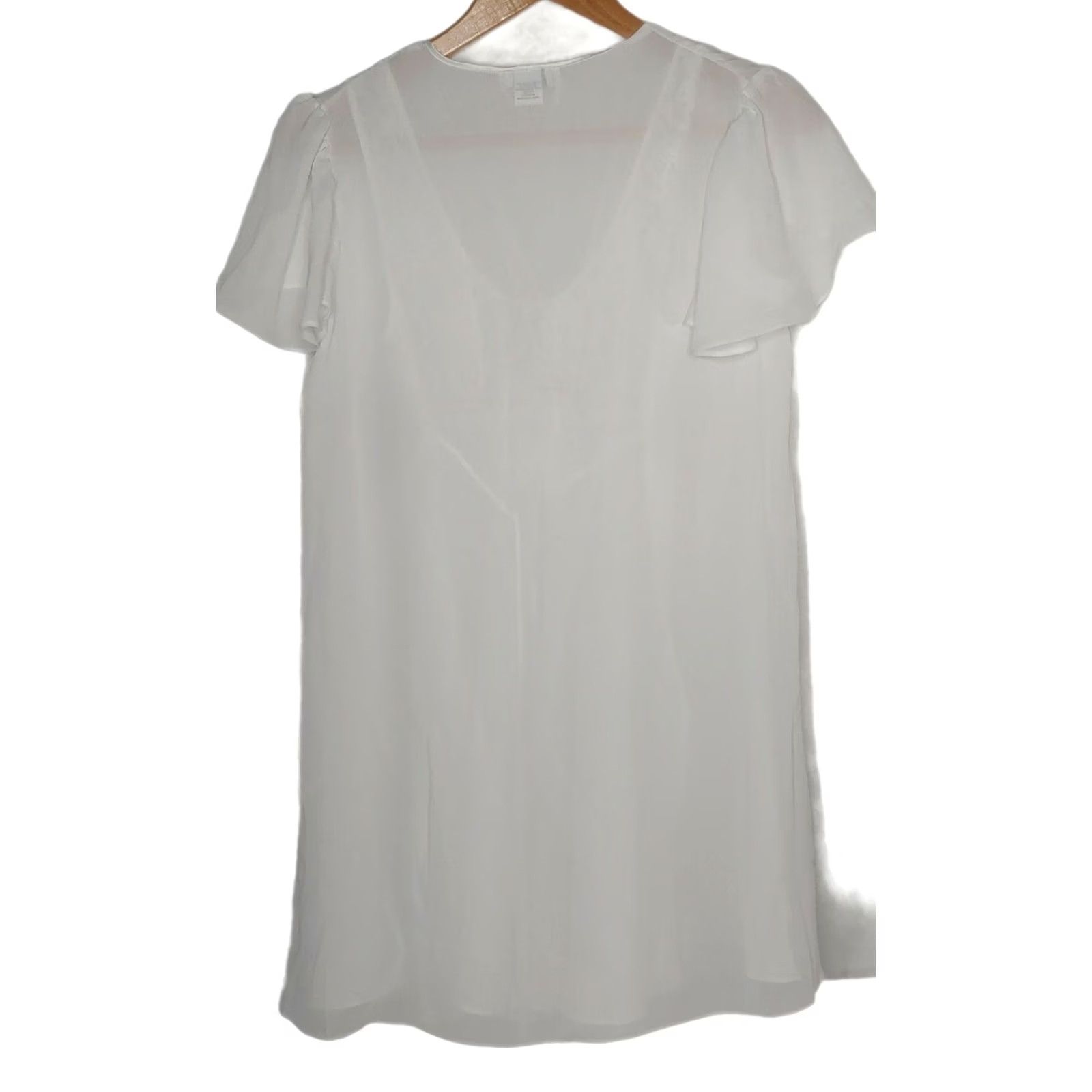 Vintage Cinema Etoile Womens Small Chemise Nightgown Stretch Lace Top Gown White Sleeveless Sexy 34" Chest 35" Long Spring Summer Size ONE SIZE - 2 Thumbnail