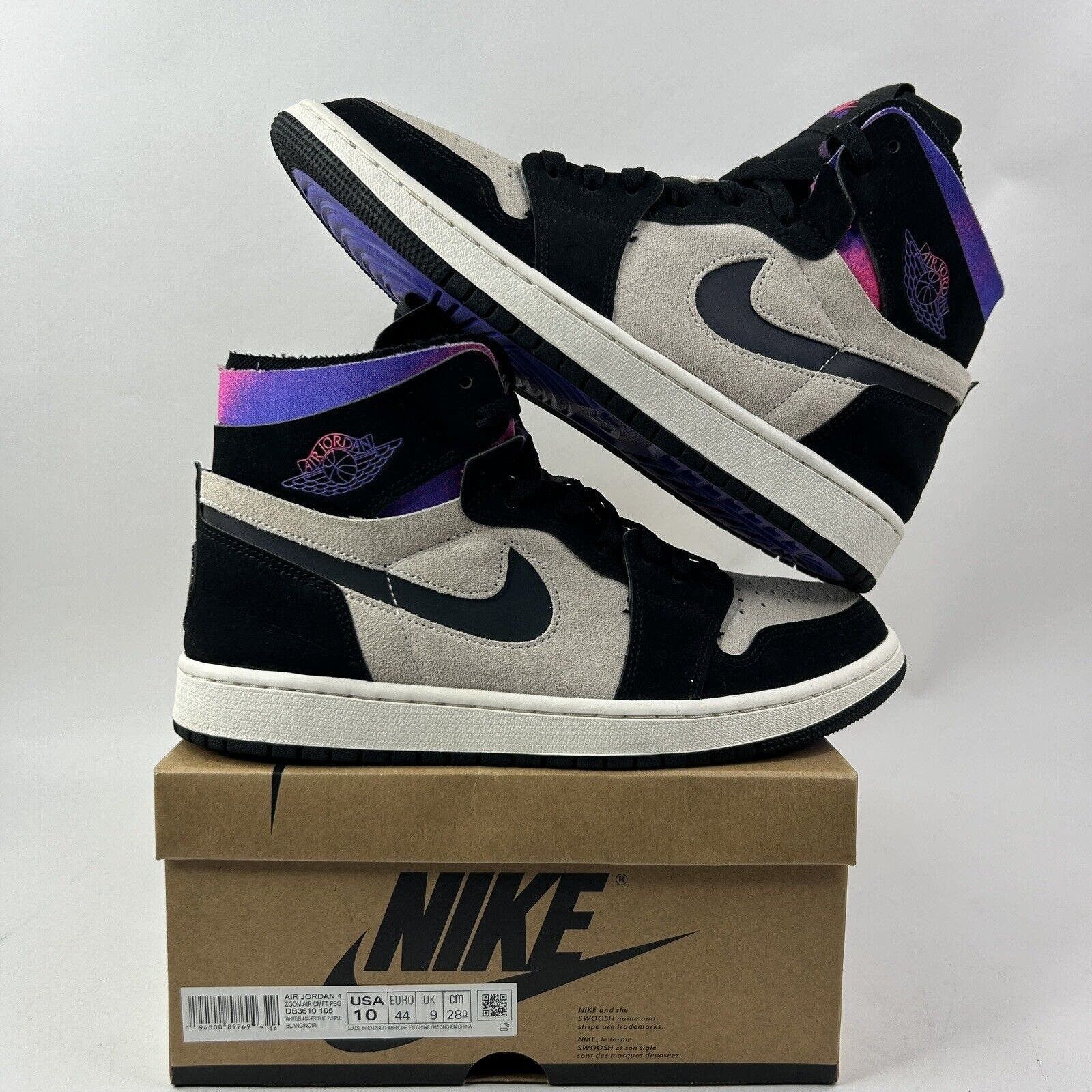 image of Nike Air Jordan 1 Zoom Air Cmft “Paris Saint Germain” 2024 Shoes in Black, Men's (Size 10)
