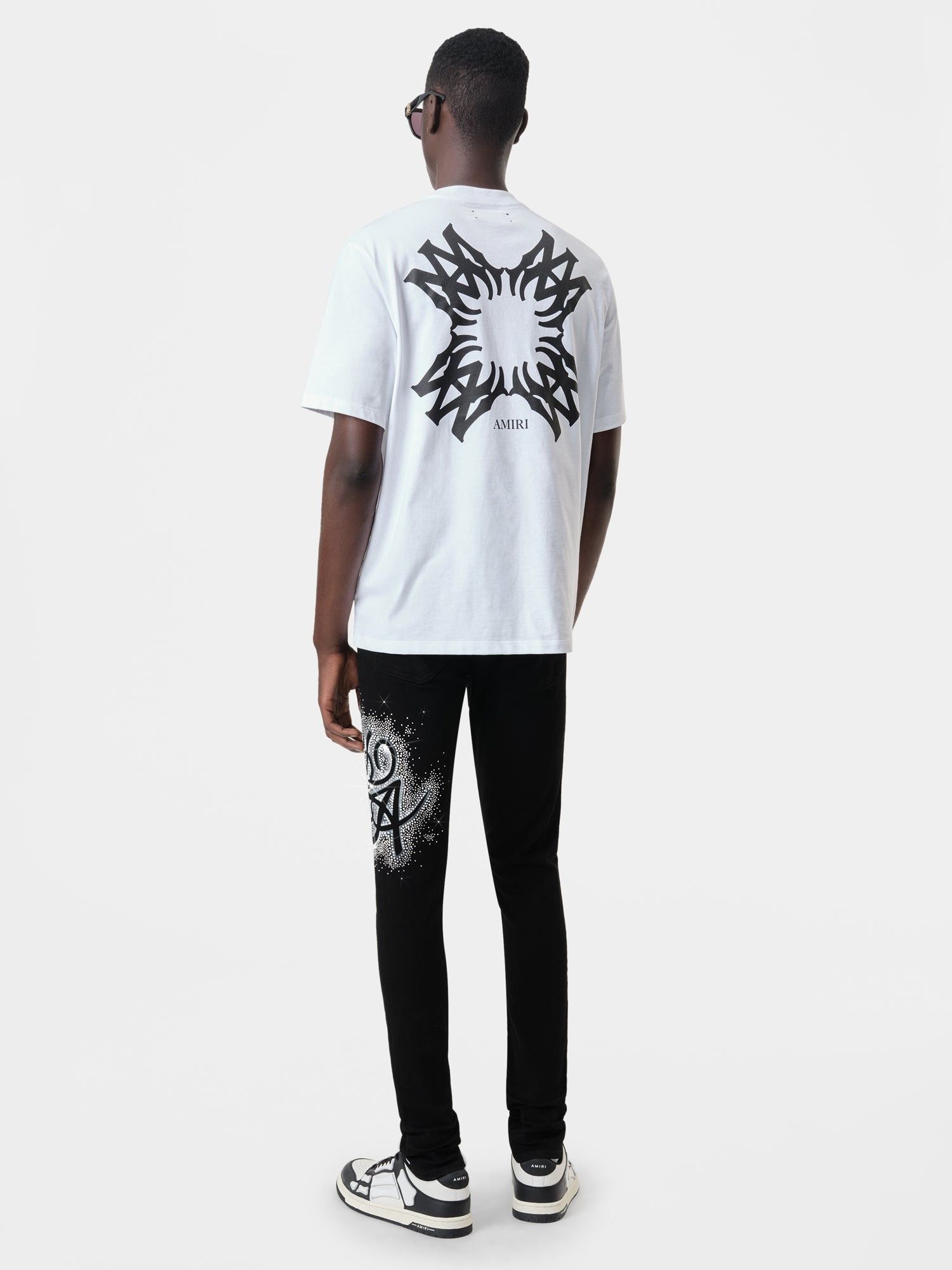 Amiri o1orln1025 MA Swirl Crystal Skinny Jeans in Black Size US 32 / EU 48 - 3 Thumbnail