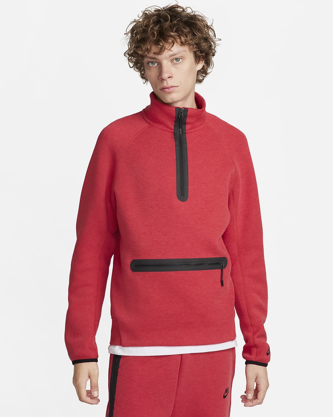 Red nike tech sweater hotsell