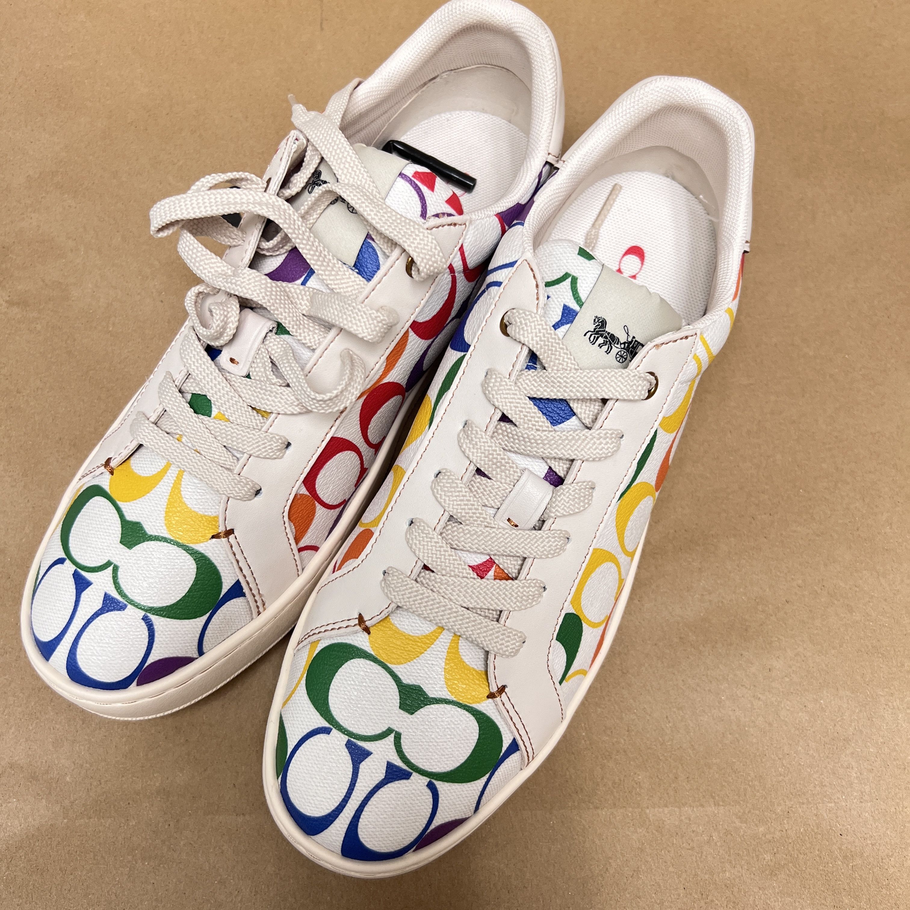 Clip Low Top Sneaker In Rainbow Signature Canvas