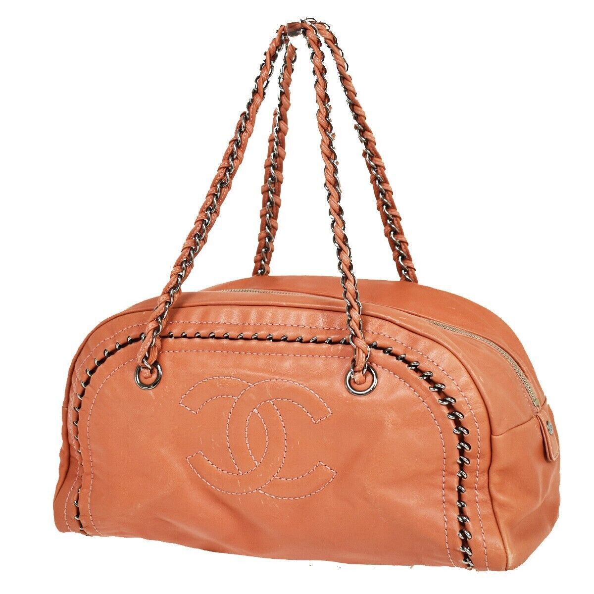 image of Chanel Luxury Line Handbag in Orange, Women's