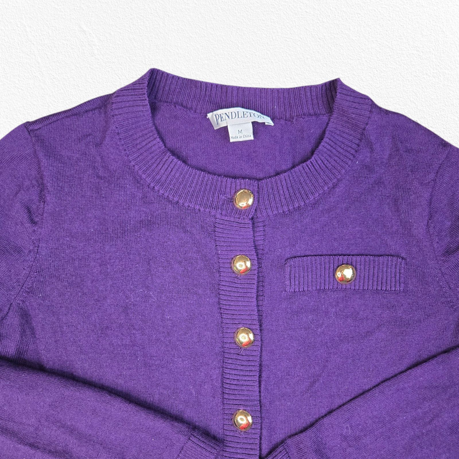 Pendleton Y2K Pendleton Purple Merino Wool Cardigan Size Medium Size M / US 6-8 / IT 42-44 - 5 Thumbnail