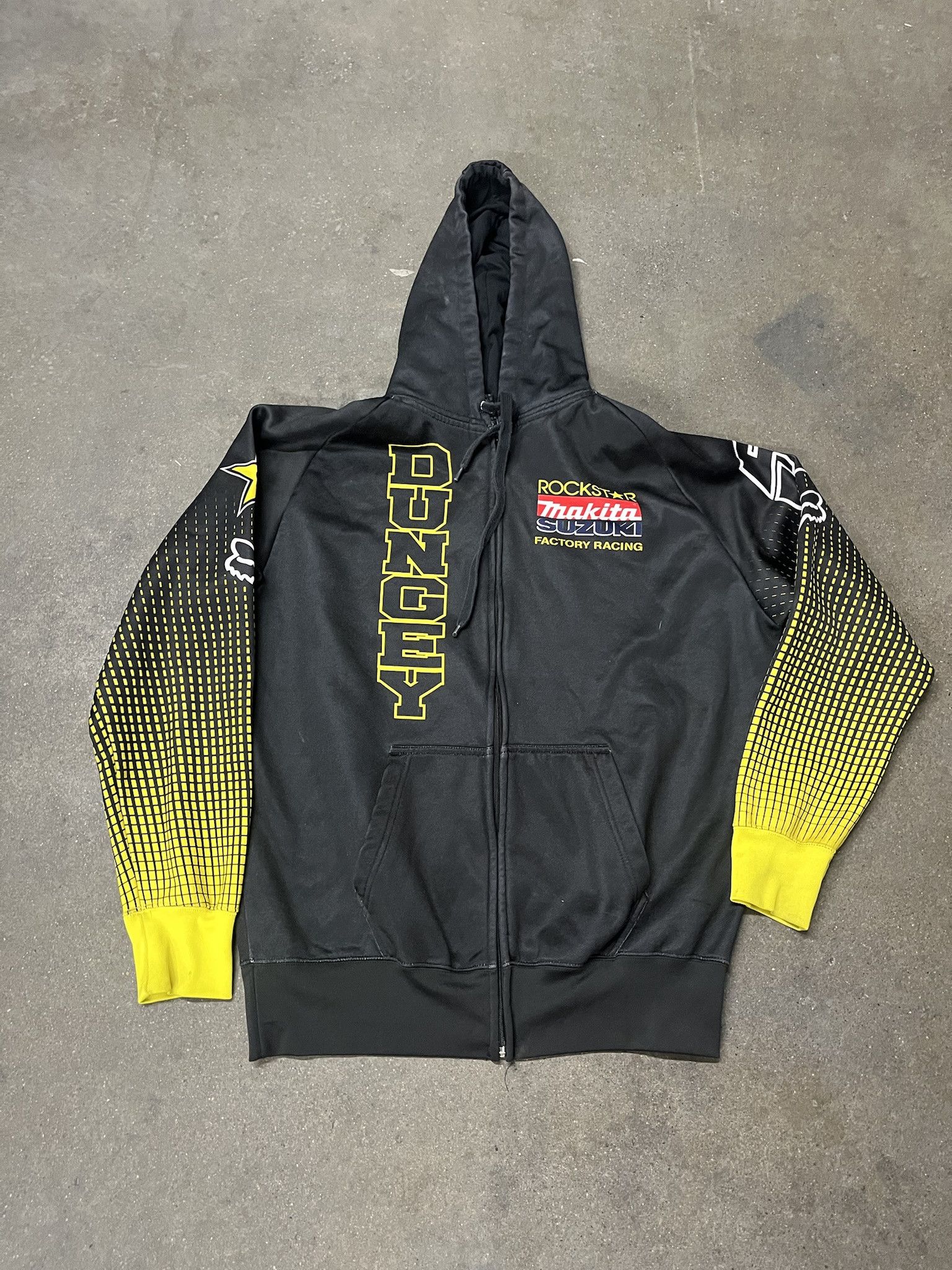 Affliction × Vintage Vintage 2000s Y2K Fox Racing AOP Zip Hoodie Size XL Size US XL / EU 56 / 4 - 1 Thumbnail