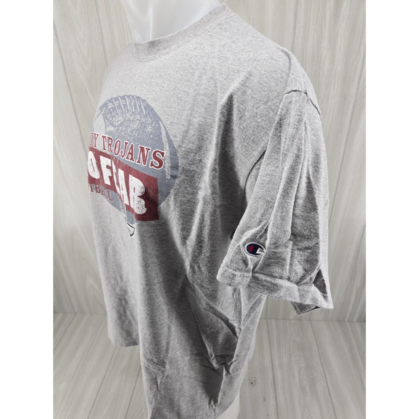 Champion VINTAGE Troy University Trojans No Fear Football Gray T-Shirt Adult XL Champion Size US XL / EU 56 / 4 - 5 Thumbnail