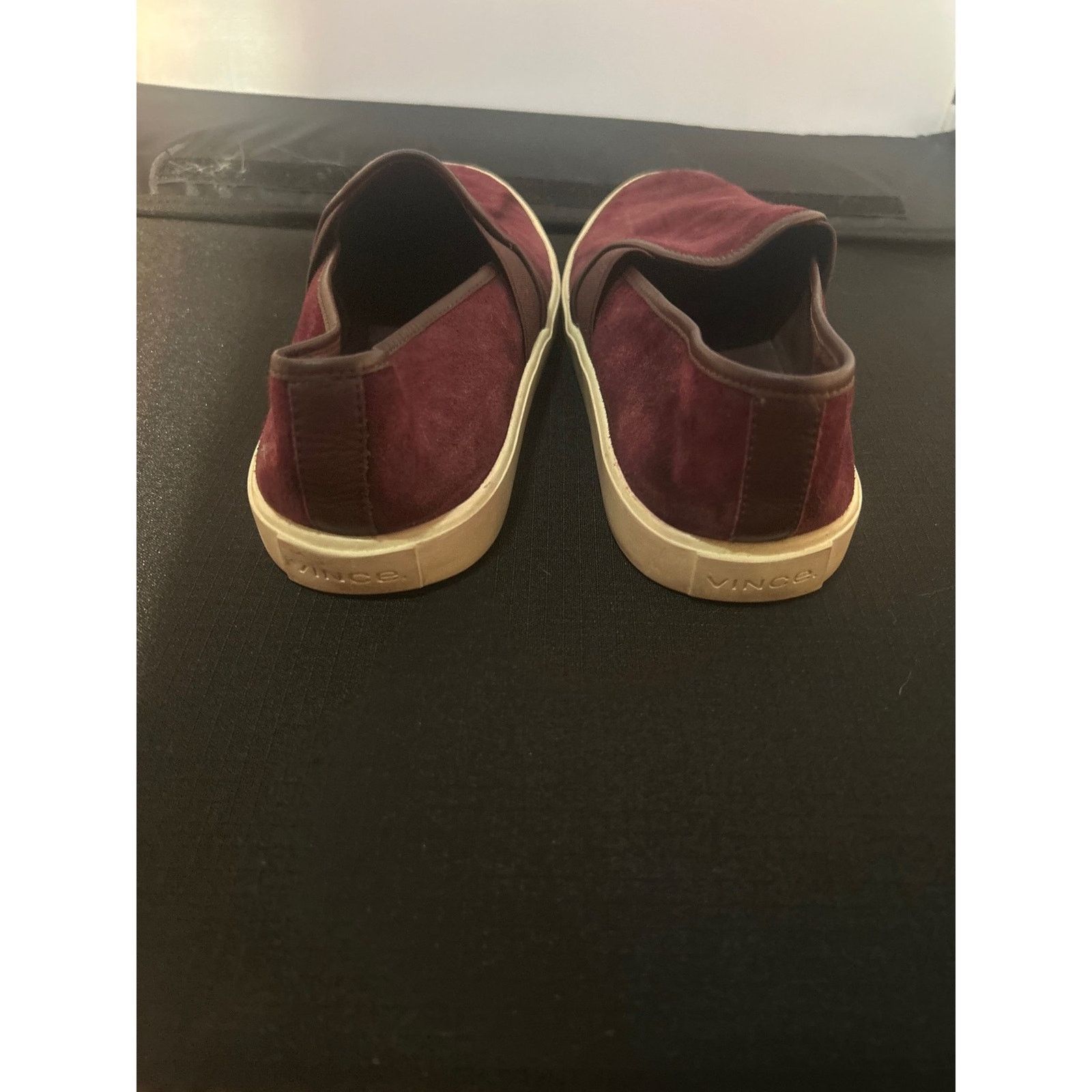 Vince Vince Women's Suede Leather Slip On Sneakers Maroon Casual Size US 7 / IT 37 - 2 Thumbnail