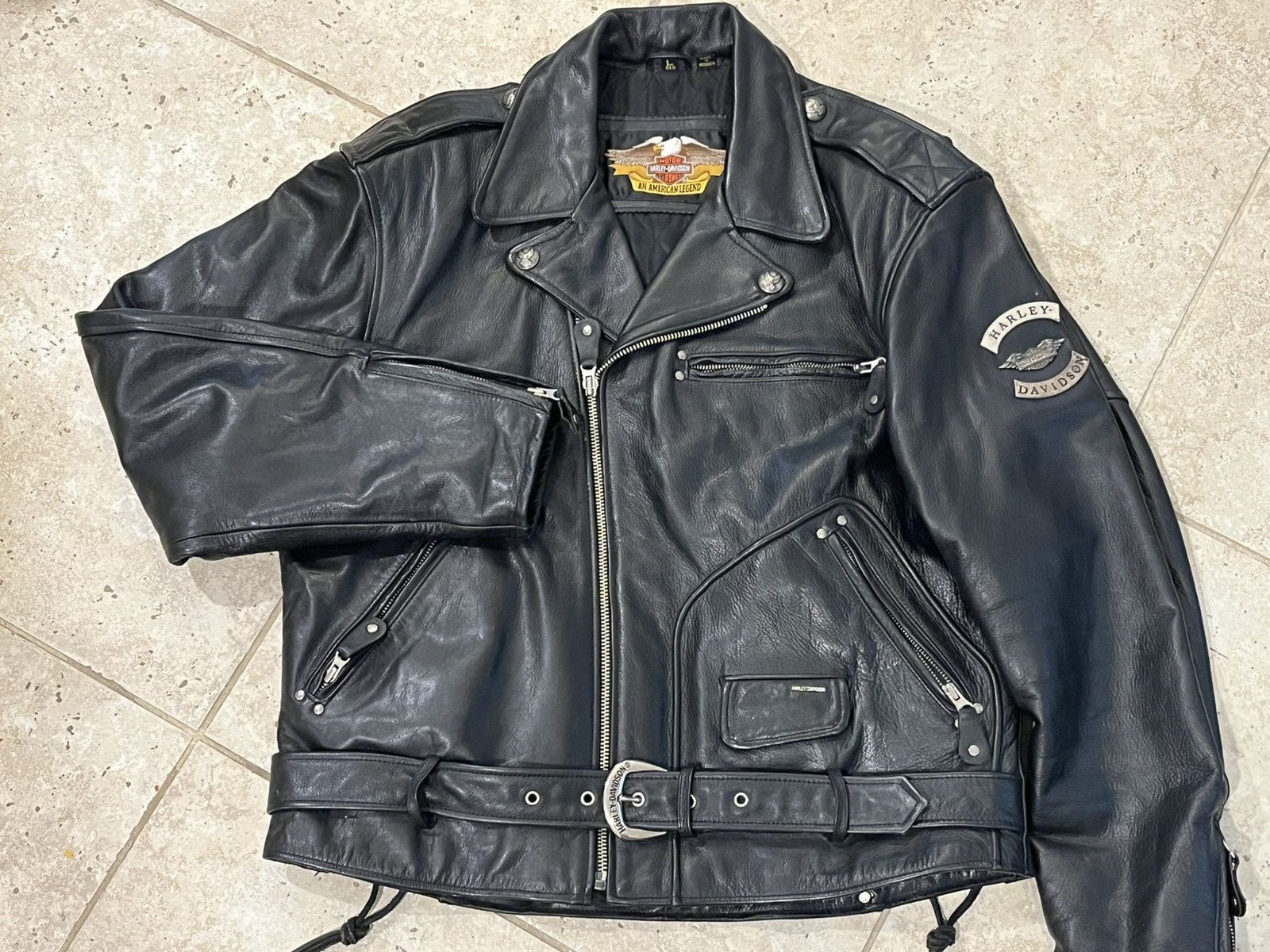 Harley Davidson Harley Davidson EMBOSSED EAGLE Black Leather Jacket LOGO Size US L / EU 52-54 / 3 - 2 Thumbnail