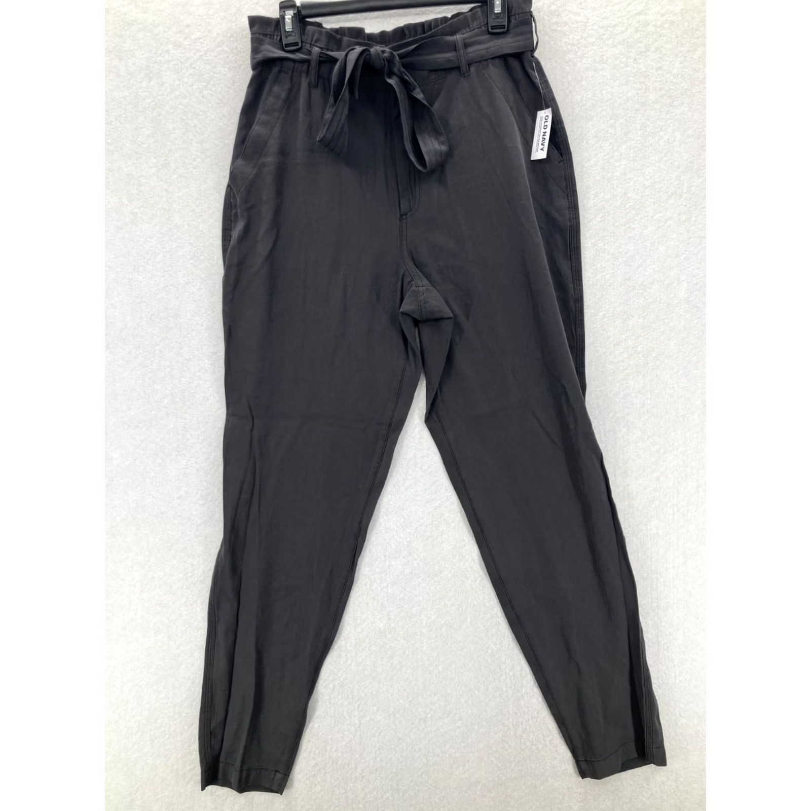 Old Navy Old Navy Womens M Tall Gray Flowy Dress Pants Belted Light Weight High Rise Belted Flat Front Pockets Stretch Comfort Casual Dress Pants Men? Size 32" / US 10 / IT 46 - 2 Thumbnail