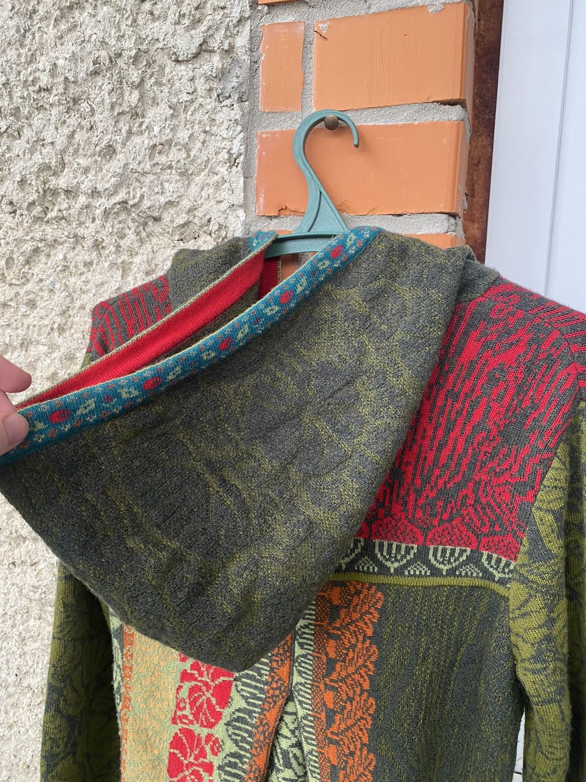 Vintage IVKO Long Jasquard Jacket Renaissance Pattern Wool Knit Coat Size S / US 4 / IT 40 - 18 Thumbnail