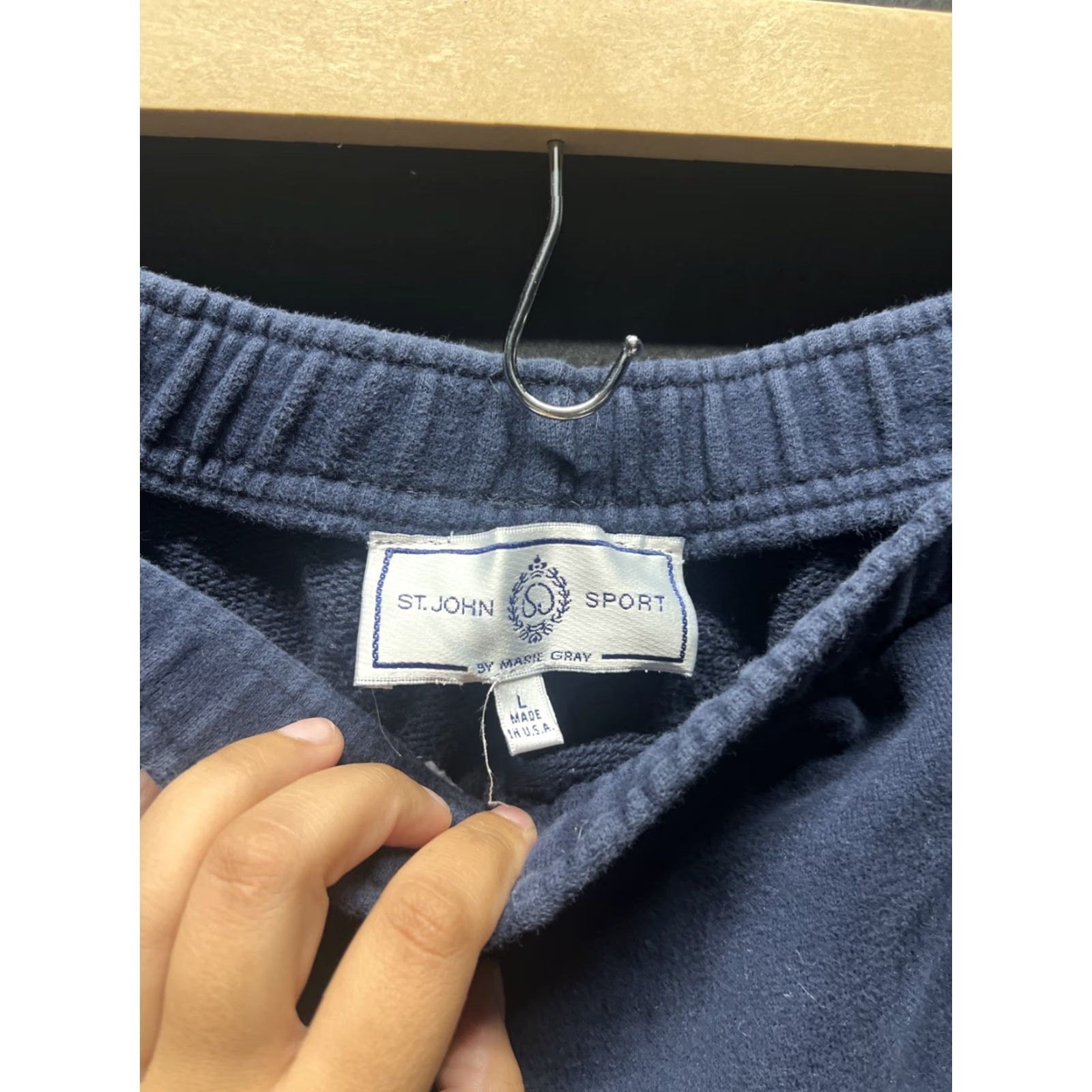 St. John St. John Sport By Marie Gray Womens Sweatpants Navy Blue Large Straight Leg Size 36" / US 14 / IT 50 - 2 Thumbnail