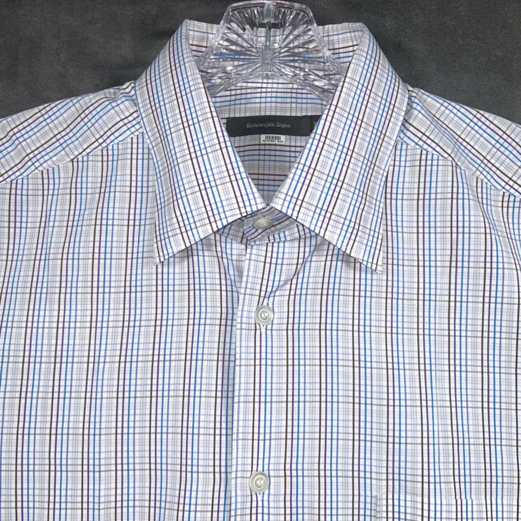 Ermenegildo Zegna Ermenegildo Zegna Shirt XL Button-Up Long Sleeve Collared Multicolor Check Casual Men Size US XL / EU 56 / 4 - 2 Thumbnail