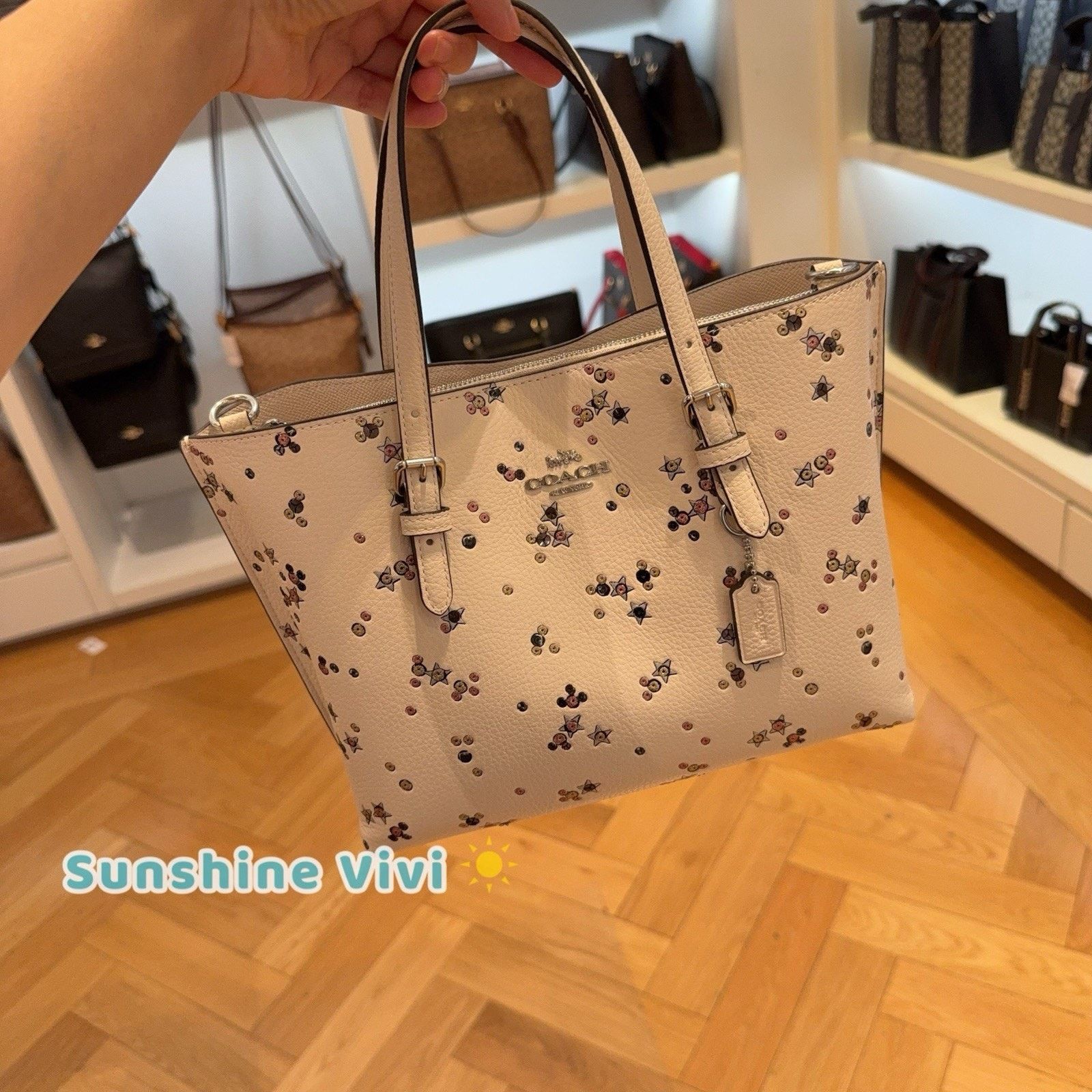 Coach NWT Coach Mollie Tote Bag 25 Star CCV87 Silver Chalk Multi Size ONE SIZE - 7 Thumbnail