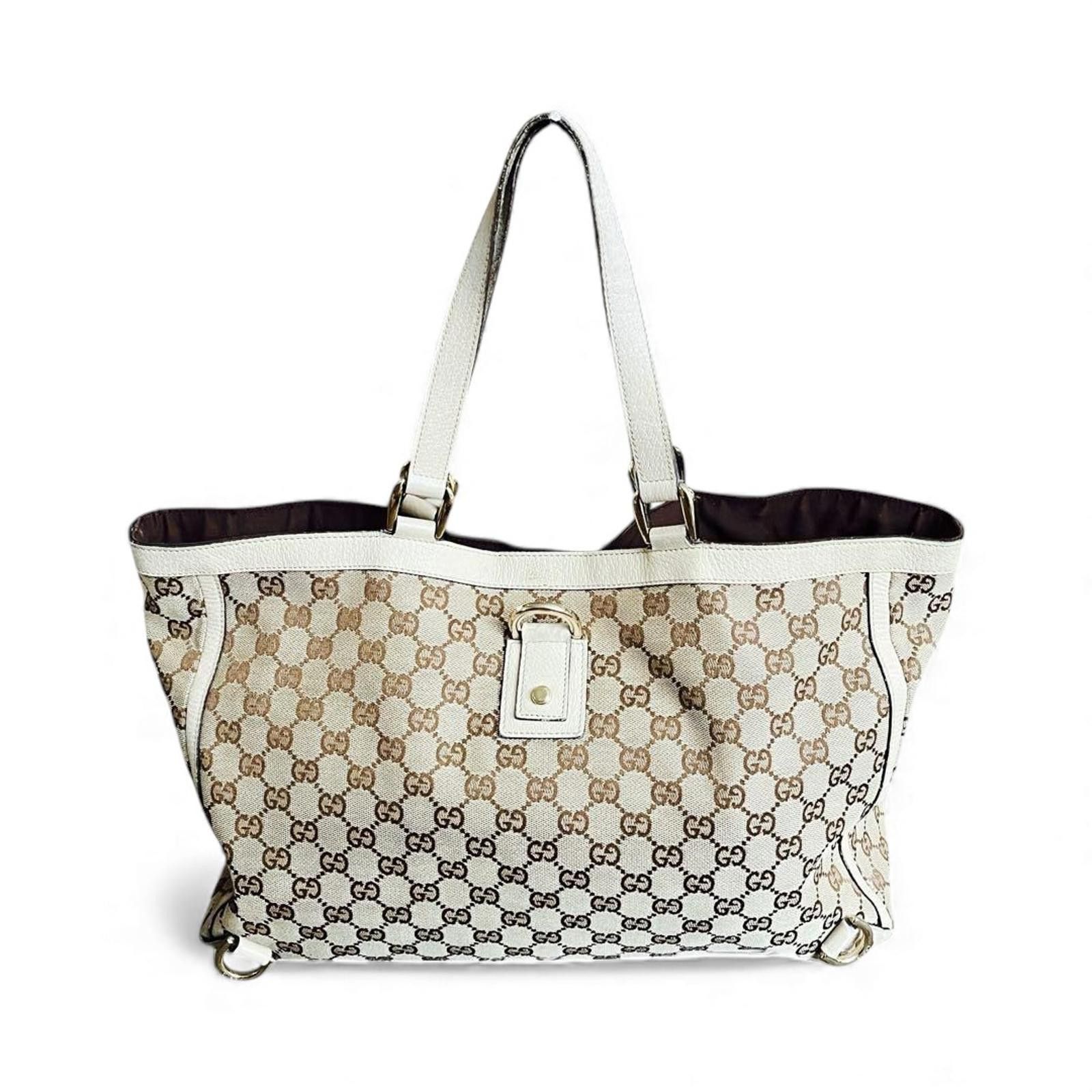 Gucci Gucci - Canvas Tote Bag White Leather Size ONE SIZE - 2 Thumbnail