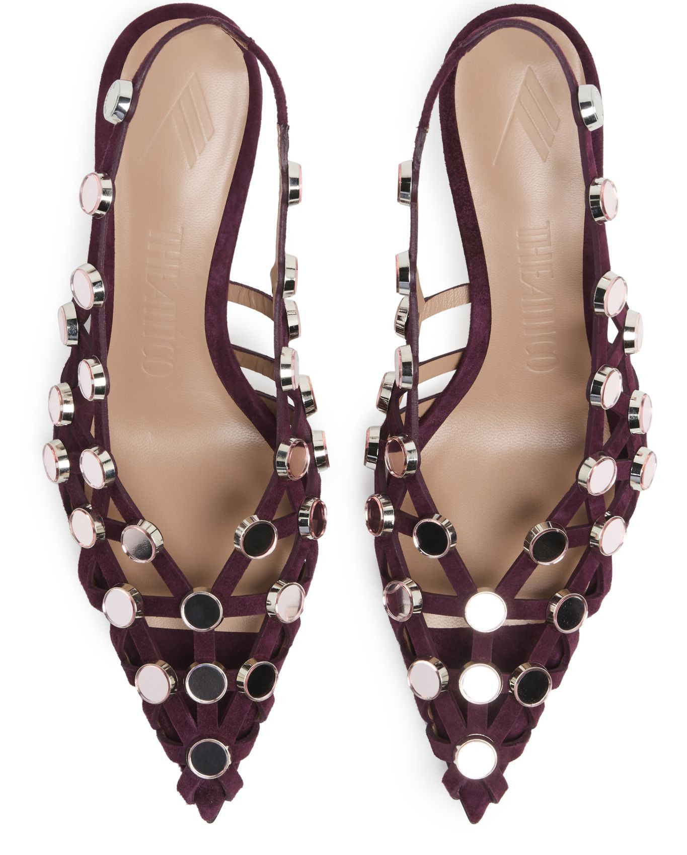 The Attico o1s22i1n0325 Grid Slingback Pumps in Burgandy Size US 10 / IT 40 - 5 Thumbnail
