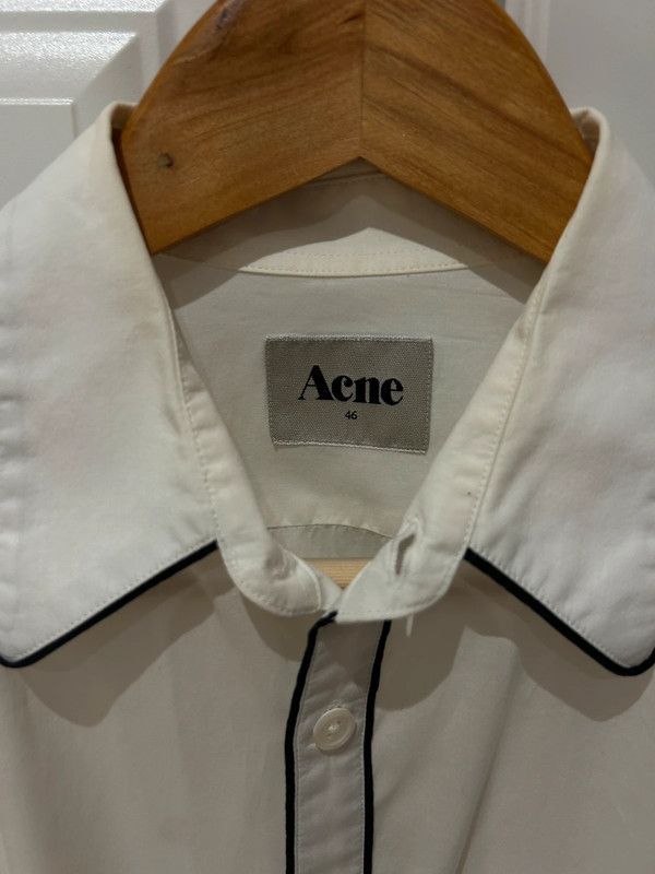 Acne Studios White shirt with black piping Size US S / EU 44-46 / 1 - 5 Thumbnail