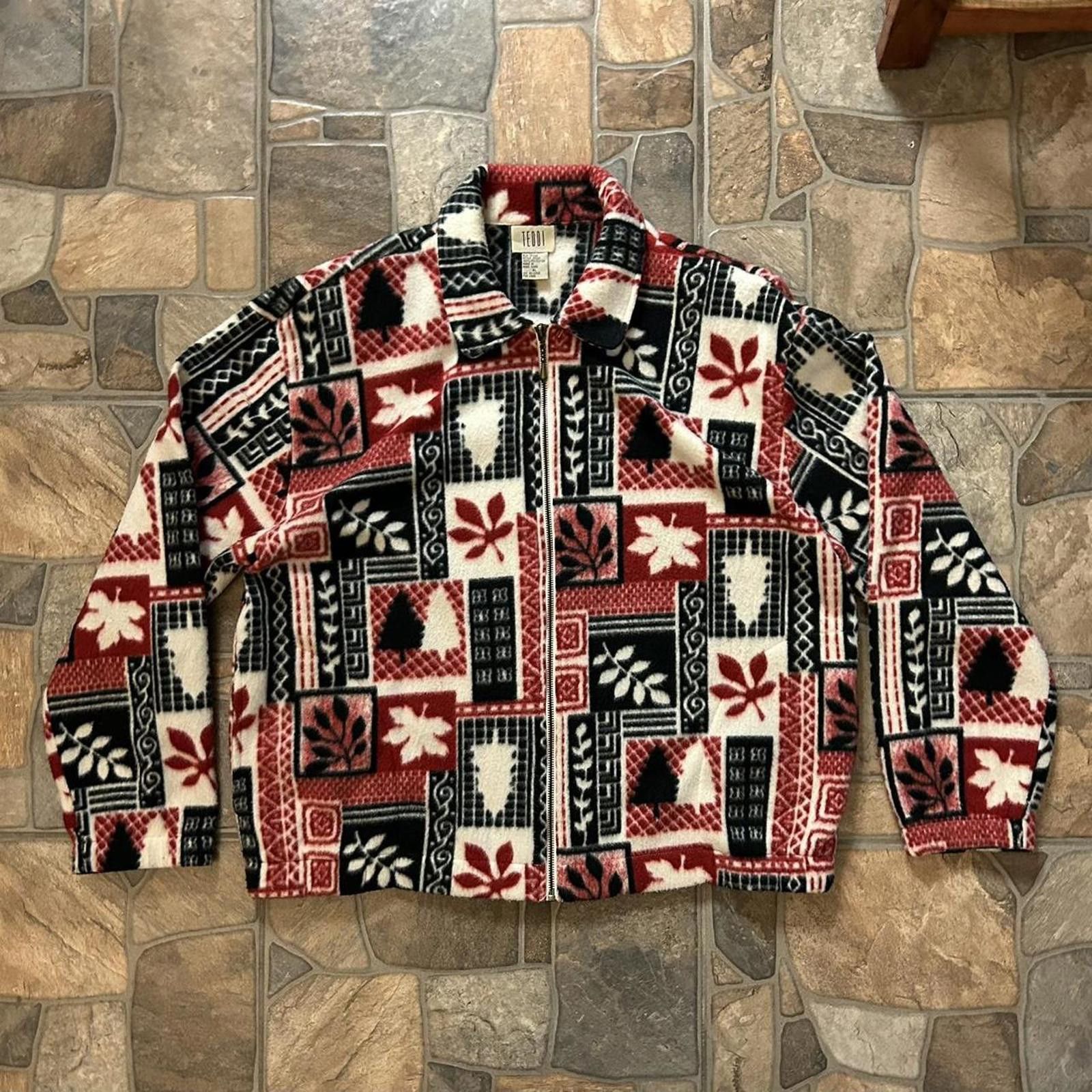 Other Vintage Teddi Jacket Aztec Print Full Zip Fleece Size US XL / EU 56 / 4 - 3 Thumbnail