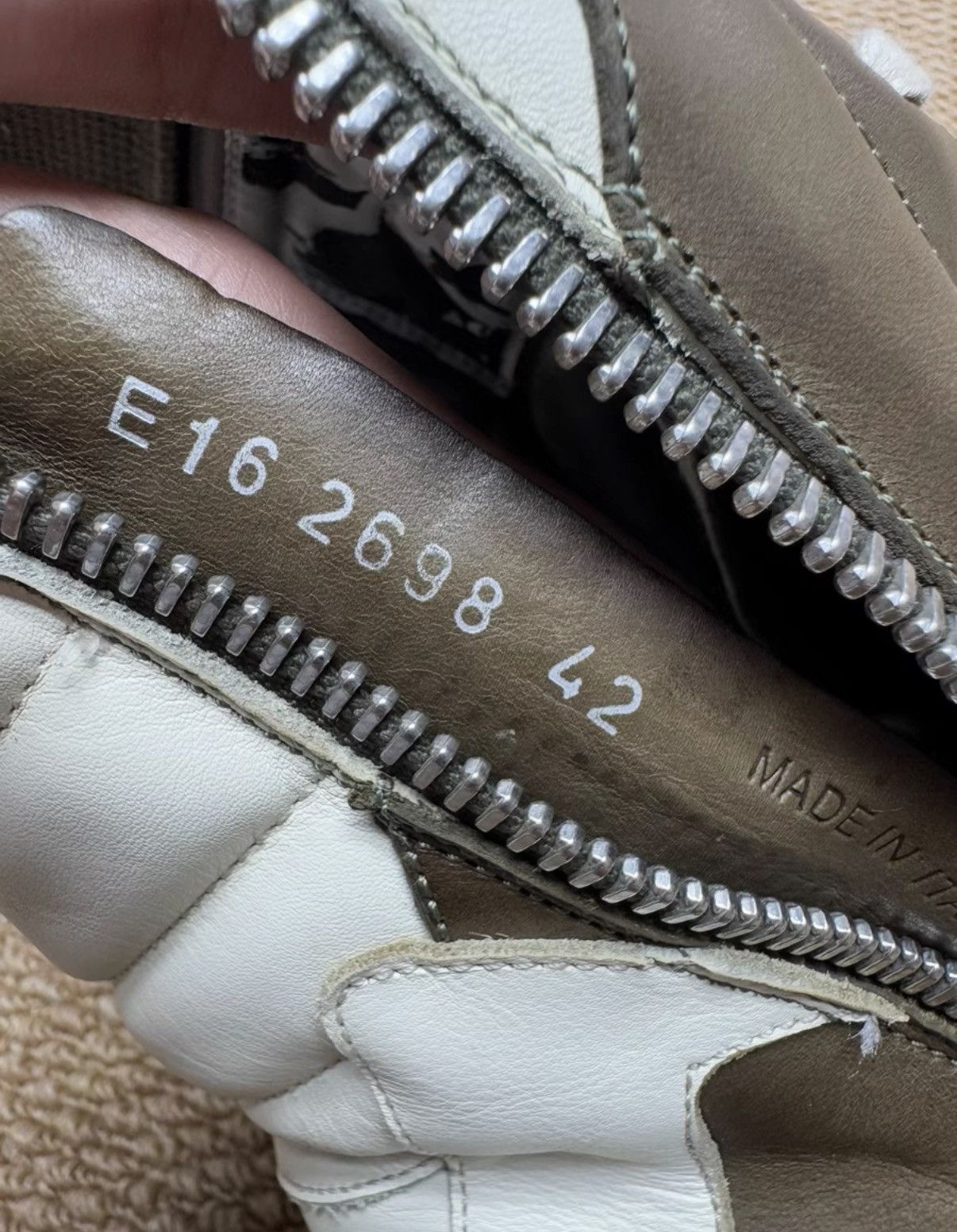 Rick Owens Rick Owens Geobasket, Mocha Brown & White K37 Size US 8.5 / EU 41-42 - 5 Thumbnail