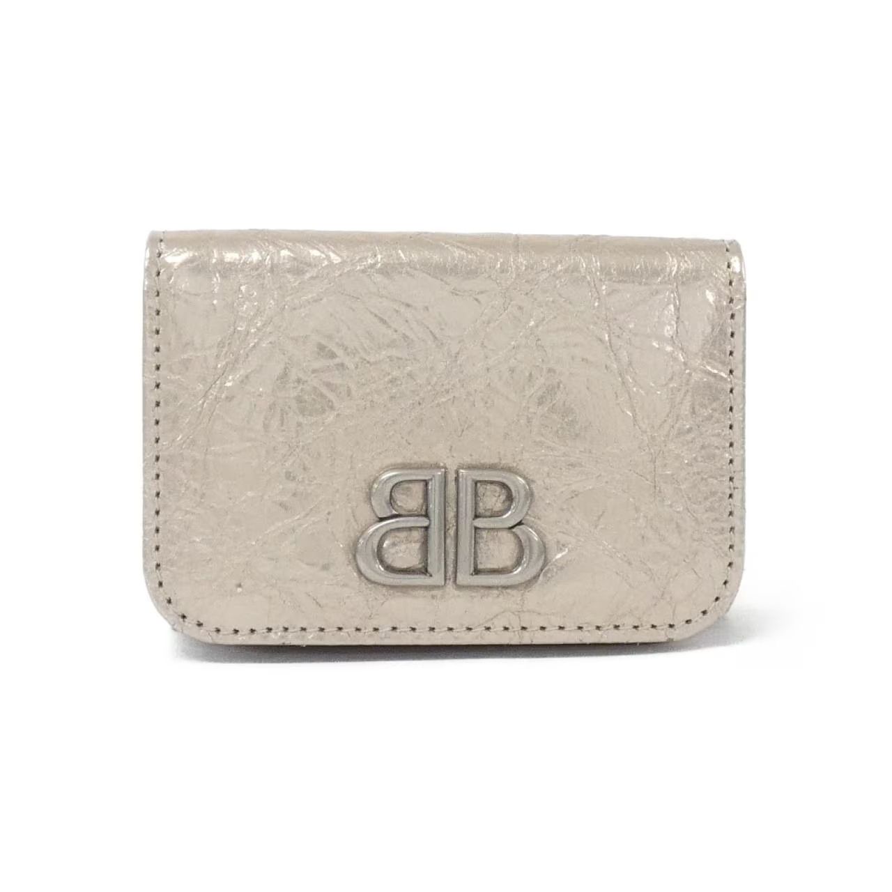 Balenciaga o1srvl11e1124 Size: OS / Monaco Mini Wallet Metallized Beige Size ONE SIZE - 1 Thumbnail