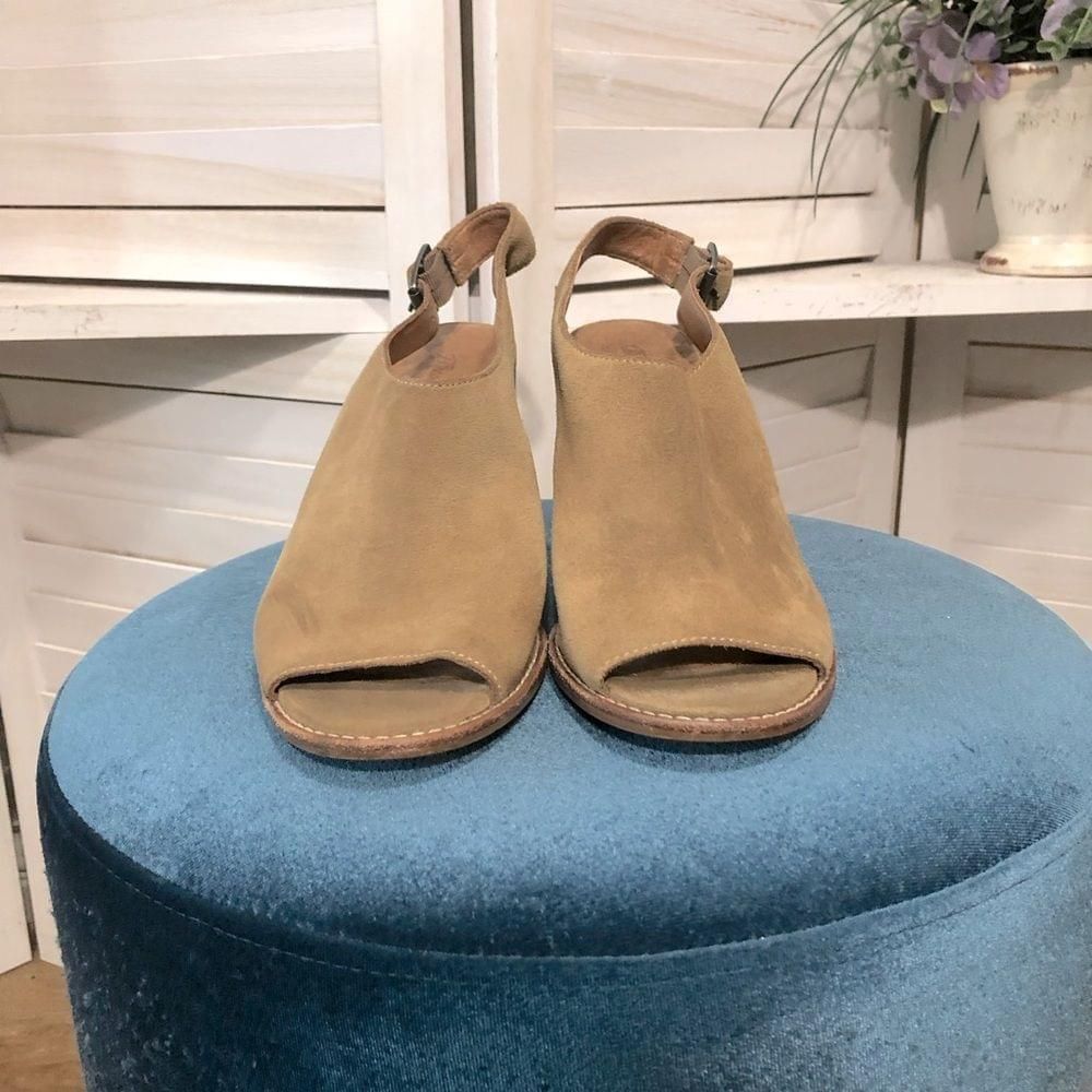 Madewell Madewell suede leather beige sling back peep toe sandals 8.5 Size US 8.5 / IT 38.5 - 4 Thumbnail