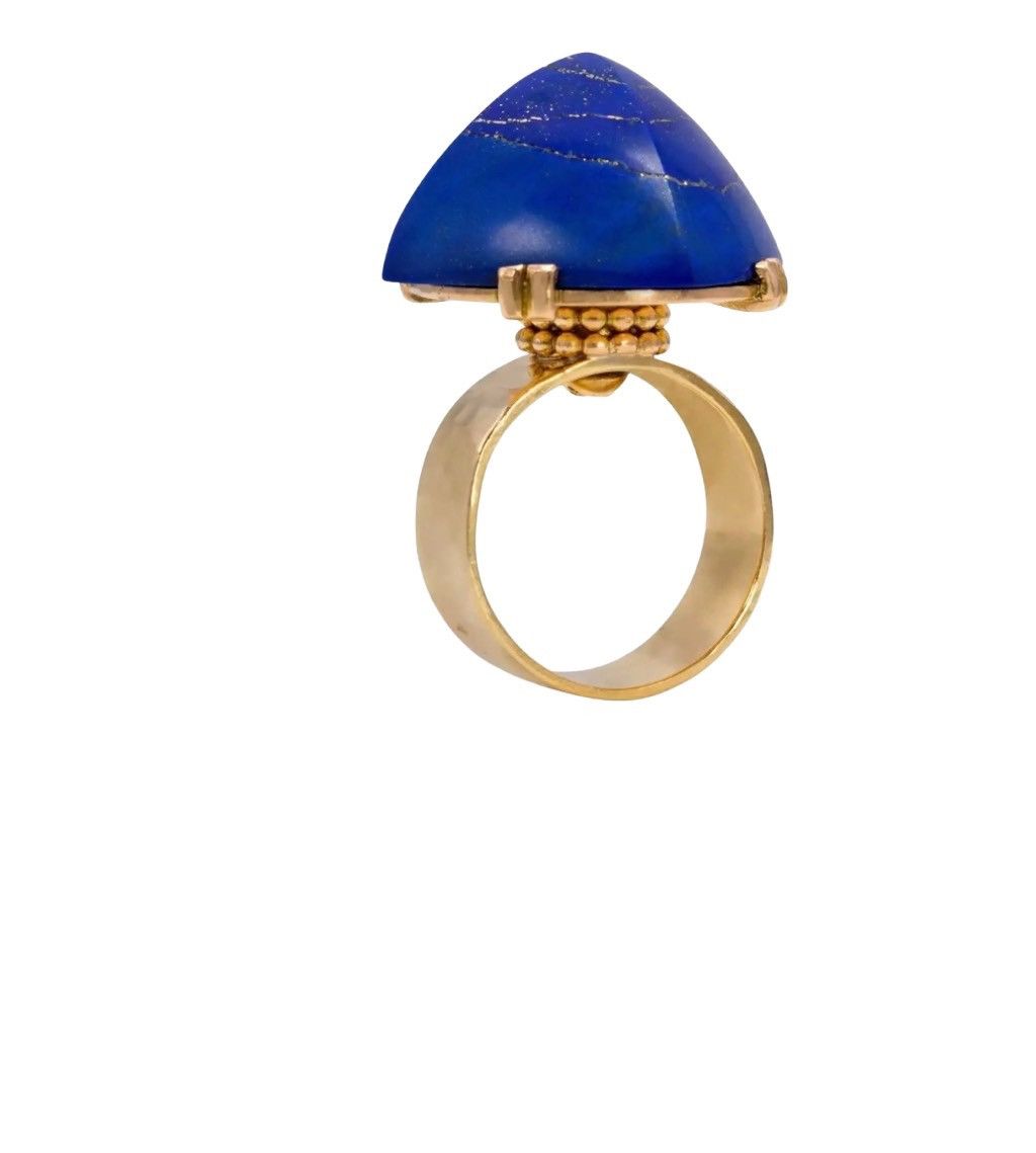 Vintage Vintage 1970’s Lapis Blue Resin Faceted Dome Ring Size 6 Size ONE SIZE - 15 Thumbnail