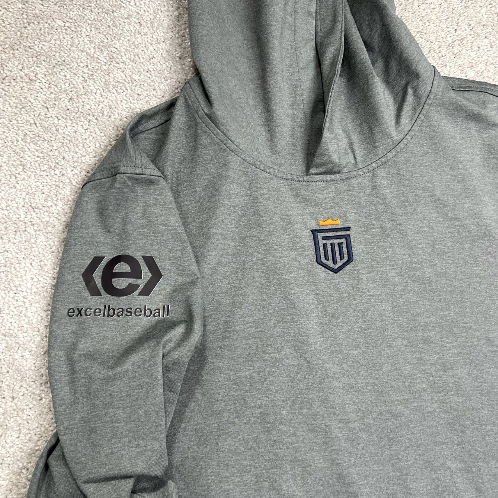 Vintage Greatness Wins Core Tech Hoodie Mens XL Gray Performance Stretch Excelbbal Logo Size US XL / EU 56 / 4 - 4 Thumbnail
