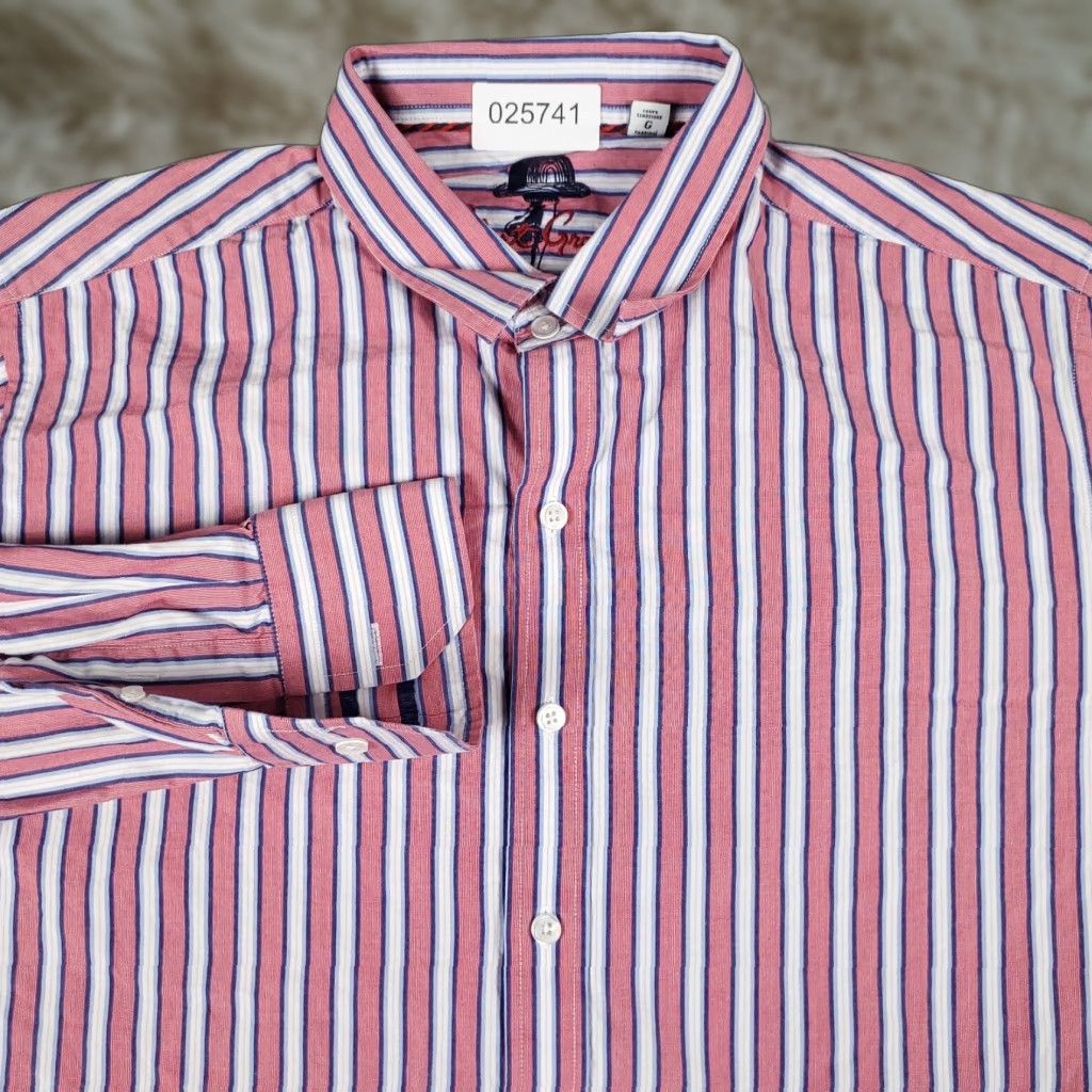 Robert Graham Robert Graham Shirt Mens Large Red Blue Striped Button-Up Long Sleeve Size US L / EU 52-54 / 3 - 1 Thumbnail