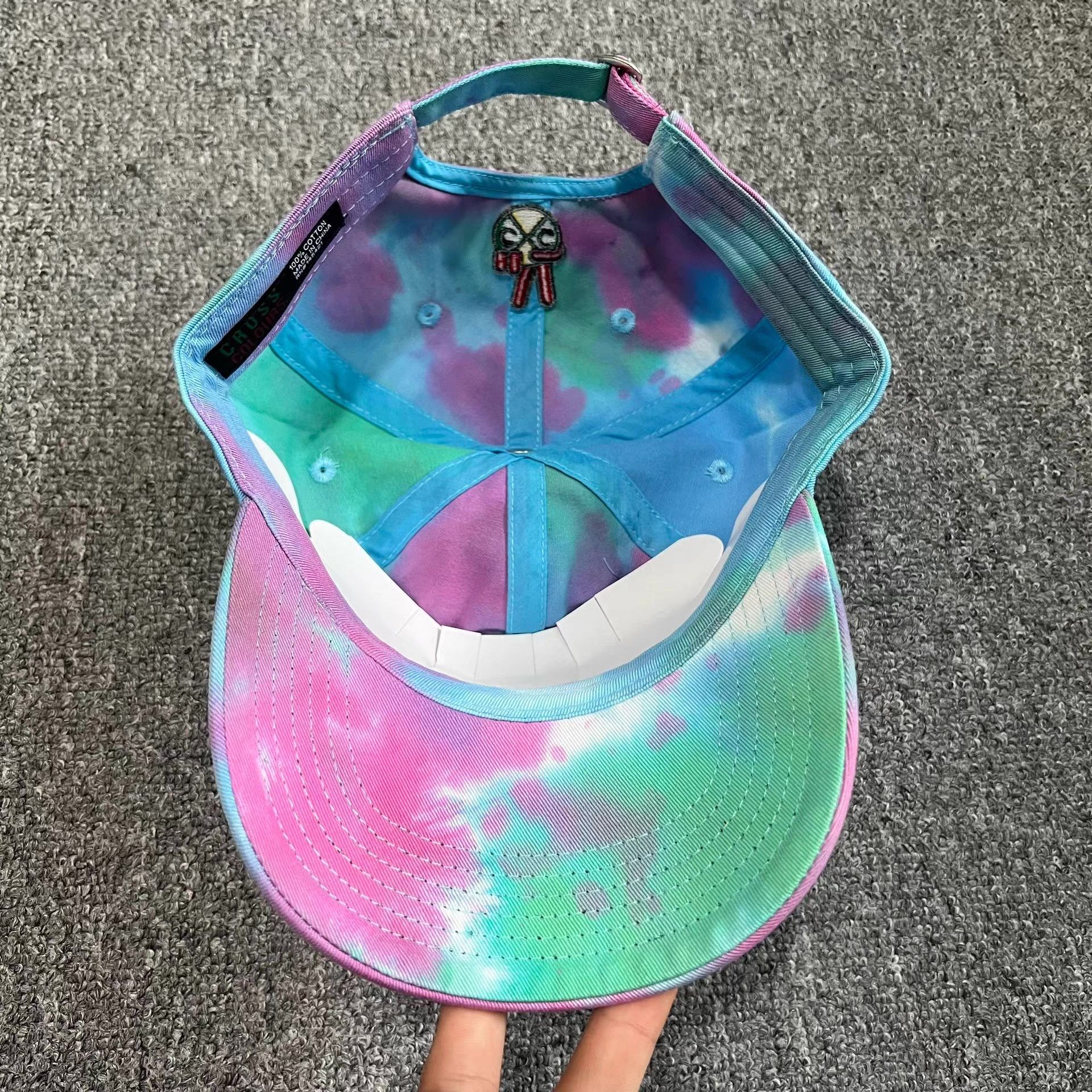 Cross Colours Cross Colours Embroidered Tie-Dye Curved Brim Baseball C Q7 Size ONE SIZE - 5 Thumbnail