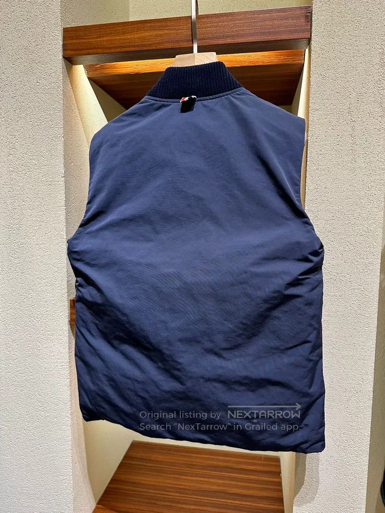 Thom Browne Thom Browne Navy blue knitted collar down vest Size S / US 4 / IT 40 - 2 Thumbnail
