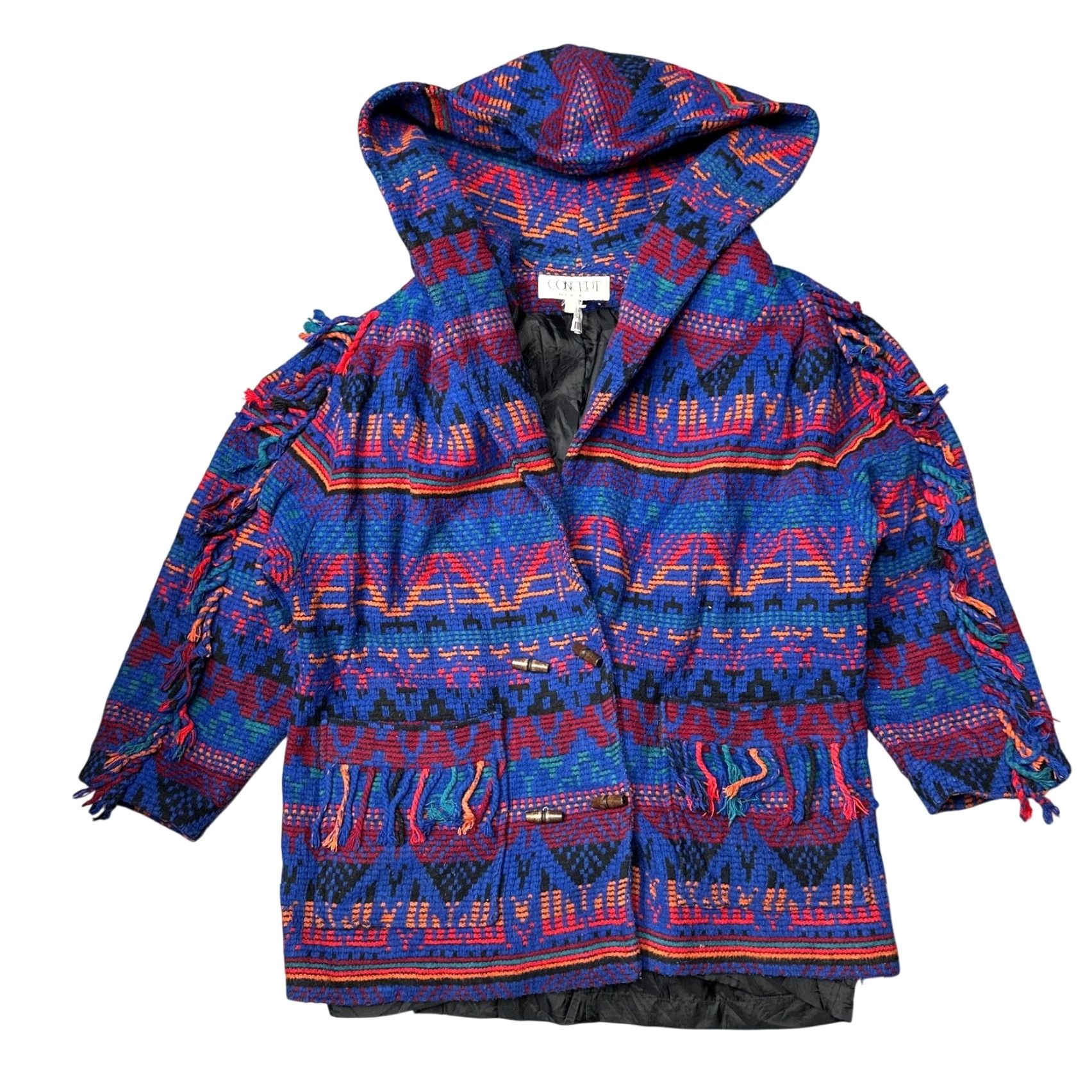Vintage VINTAGE Concept Southwestern Blanket Coat Sweater Womens Medium Navajo Native Toggle Coat Mens Womens Girls Size M / US 6-8 / IT 42-44 - 2 Thumbnail