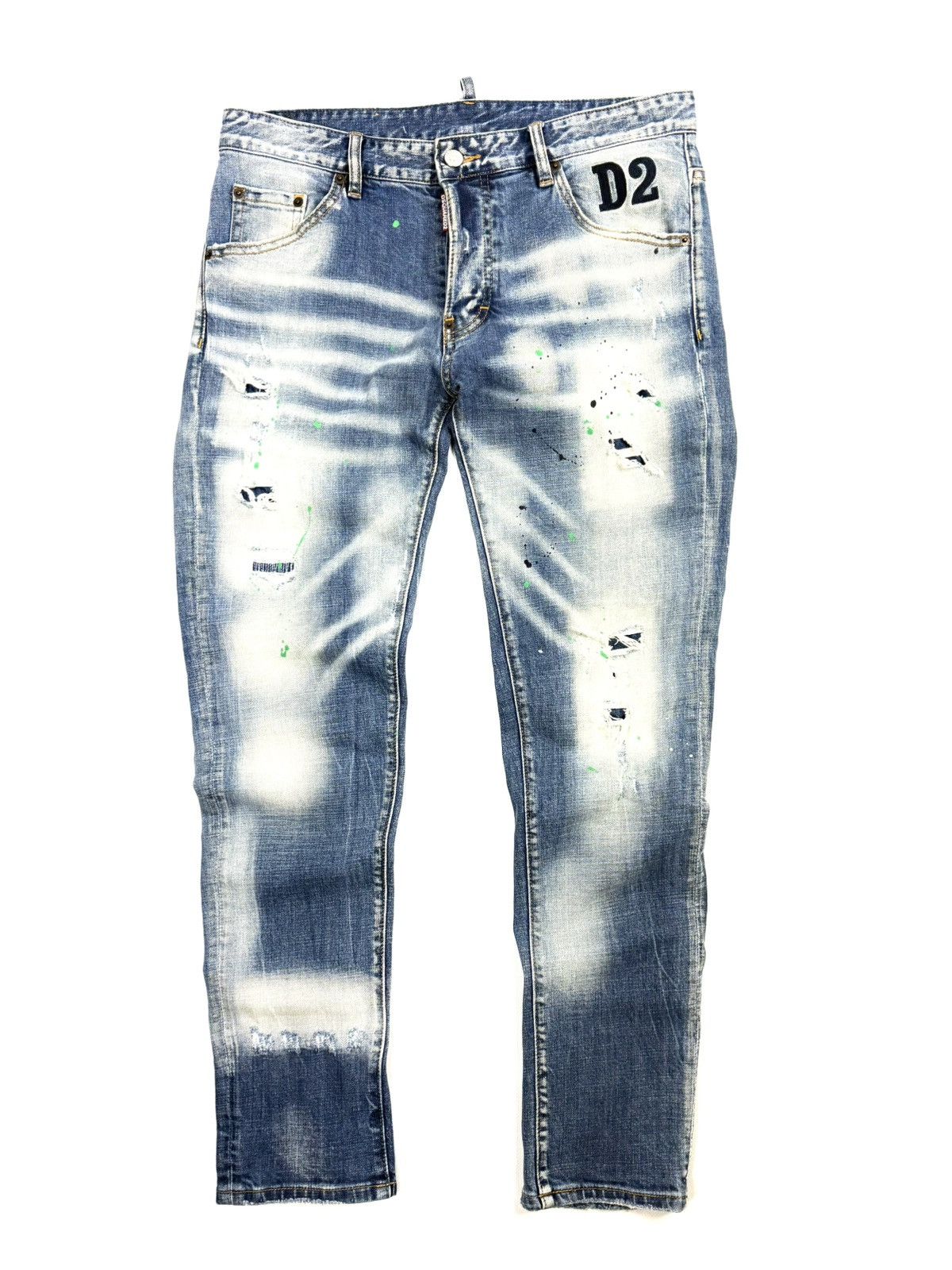 Dsquared2 Dsquared2 Slim Blue Jeans Distressed Paint Splatter Italy 48 Size US 32 / EU 48 - 2 Thumbnail