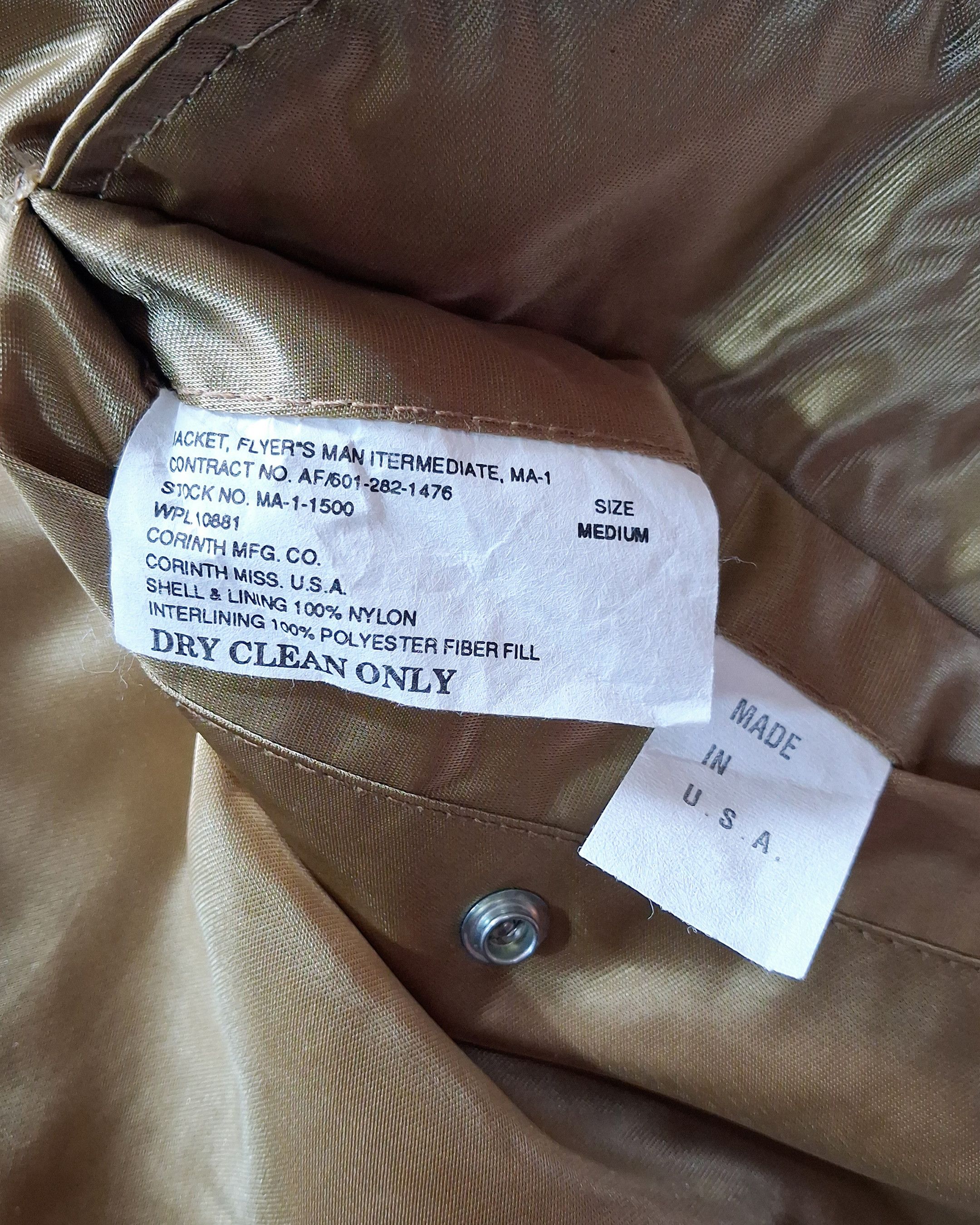 Vintage CORINTH MFG CO MA-1 MILITARY UNIFORM BOMBER JACKET Size US L / EU 52-54 / 3 - 6 Thumbnail