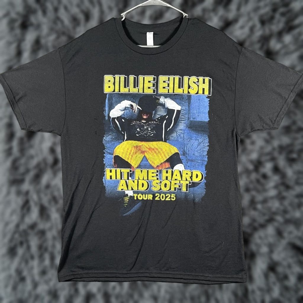 Jerzees Billie Eilish Shirt Mens Large Black Hit Me Hard And Soft Tour 2025 Graphic Tee Size US L / EU 52-54 / 3 - 1 Thumbnail