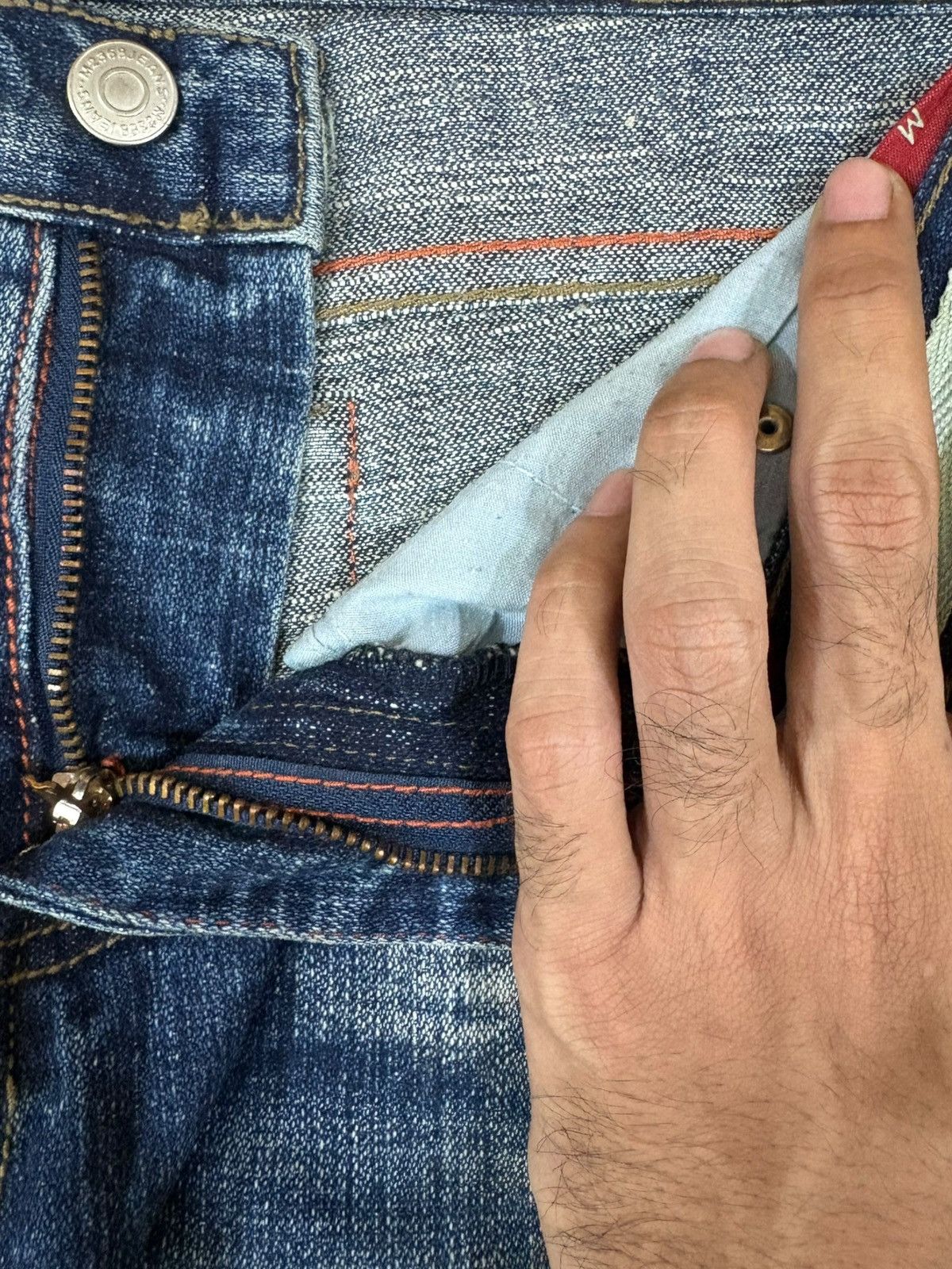 Japanese Brand Vintage Japanese Brand Crack Mud Wash Distressed Loose Jeans Size US 31 - 9 Thumbnail
