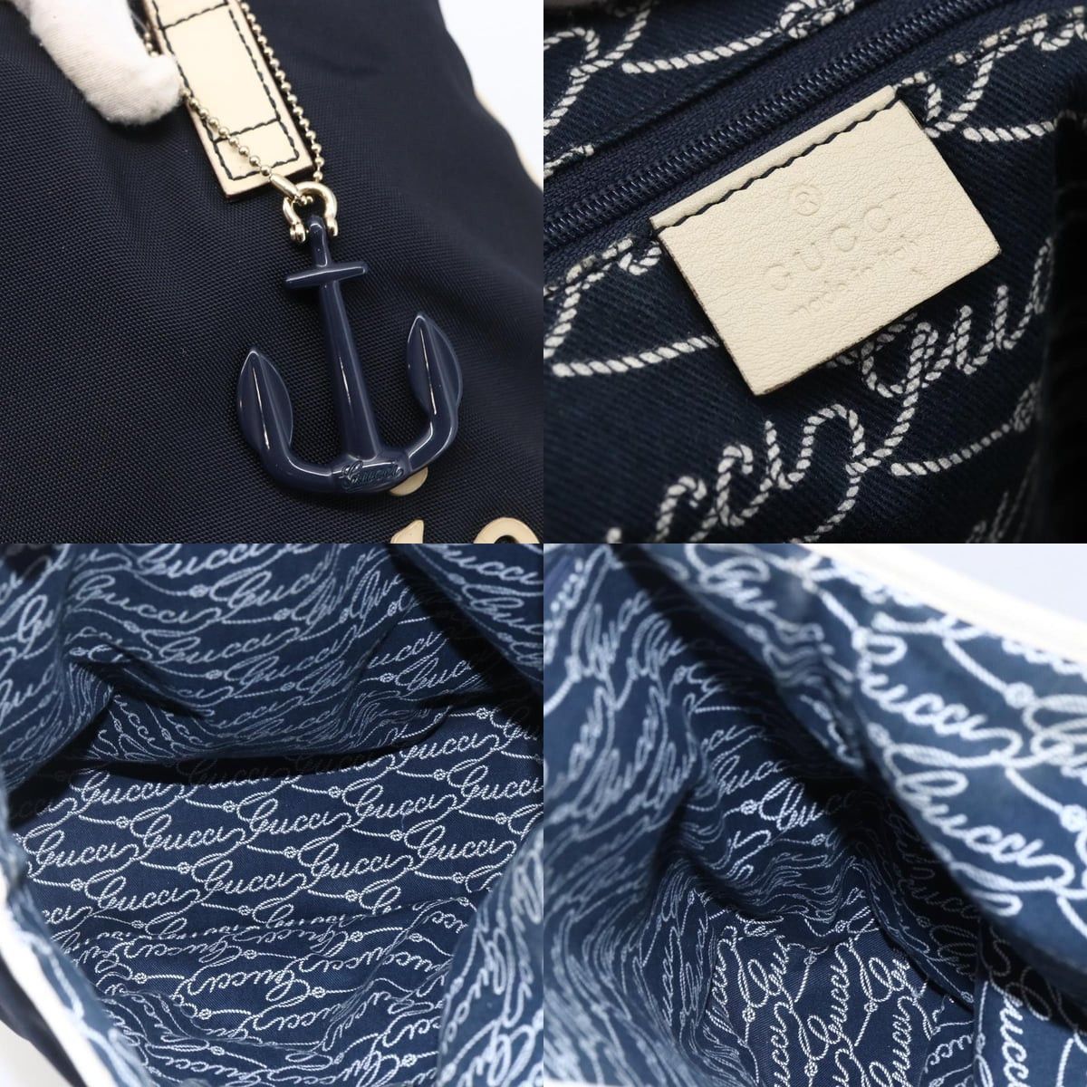 Gucci GUCCI Tote Bag Nylon Leather Navy Size ONE SIZE - 11 Thumbnail