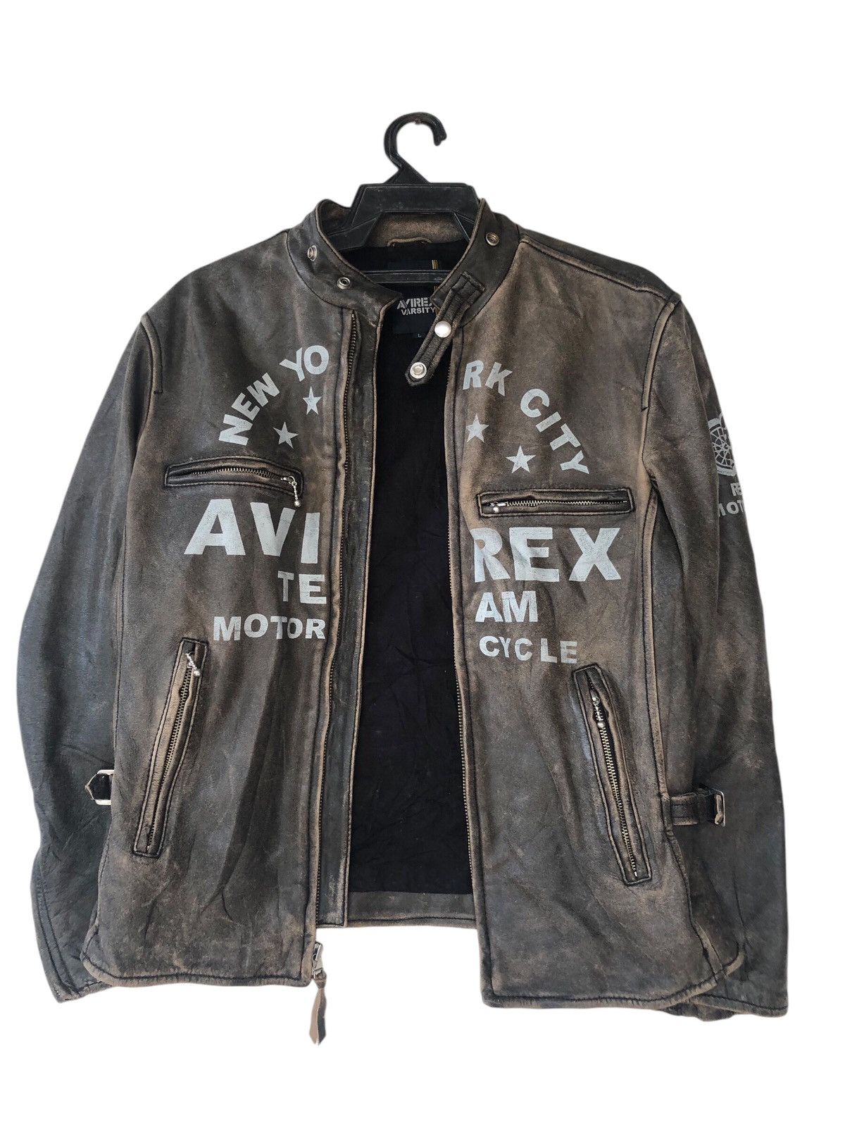Avirex VINTAGE AVIREX LEATHER MOTORCYCLE BIKERS RACER JACKET Size US L / EU 52-54 / 3 - 2 Thumbnail