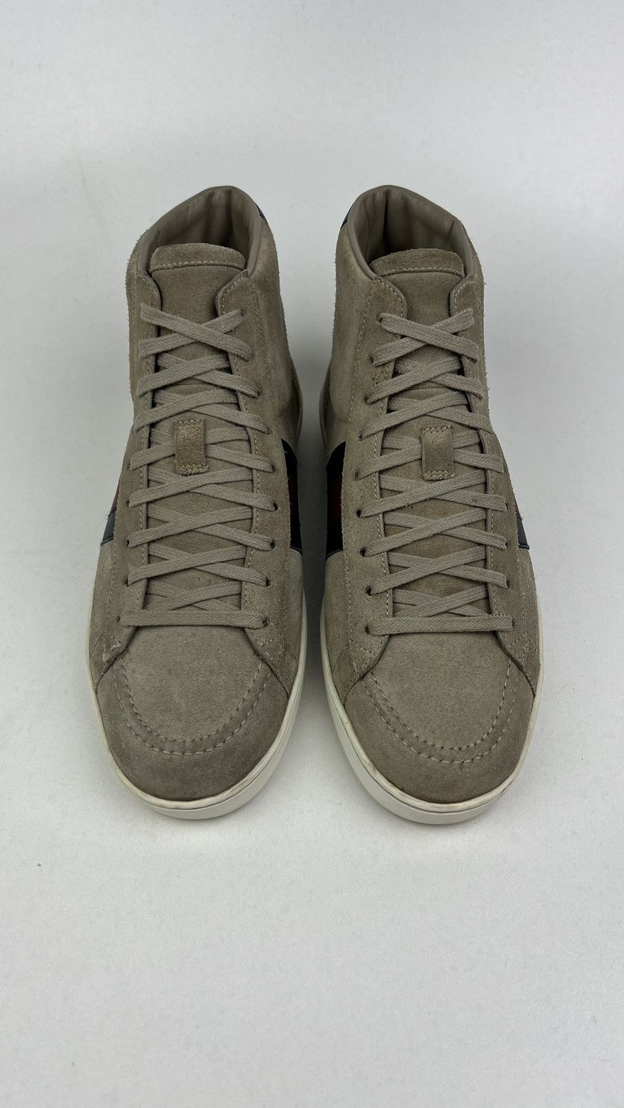Gucci GUCCI Sneakers Suede Hi Top Shoes Web Stripe Logo Baige Mens Size US 7.5 / EU 40-41 - 4 Thumbnail